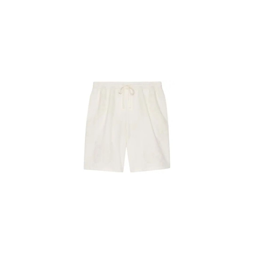 Gucci o1loc1c0126 768504 GG Flocked Print Cotton Shorts in White Size US 32 / EU 48 - 1 Thumbnail