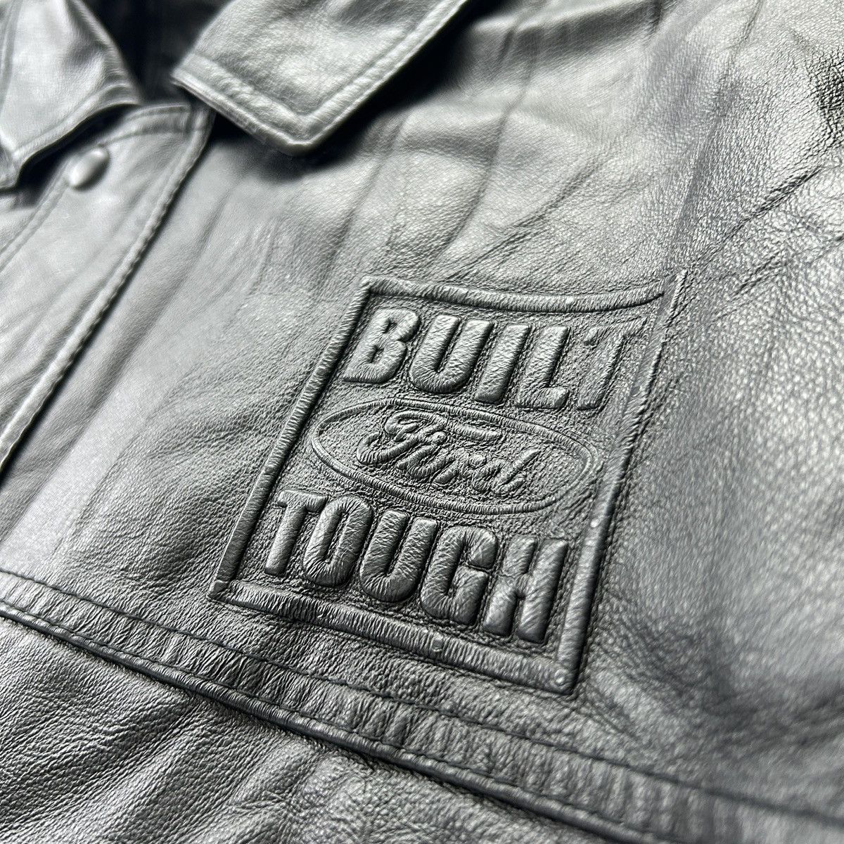 Vintage Ford Build Tough Leather Jacket Size US XXL / EU 58 / 5 - 2 Thumbnail