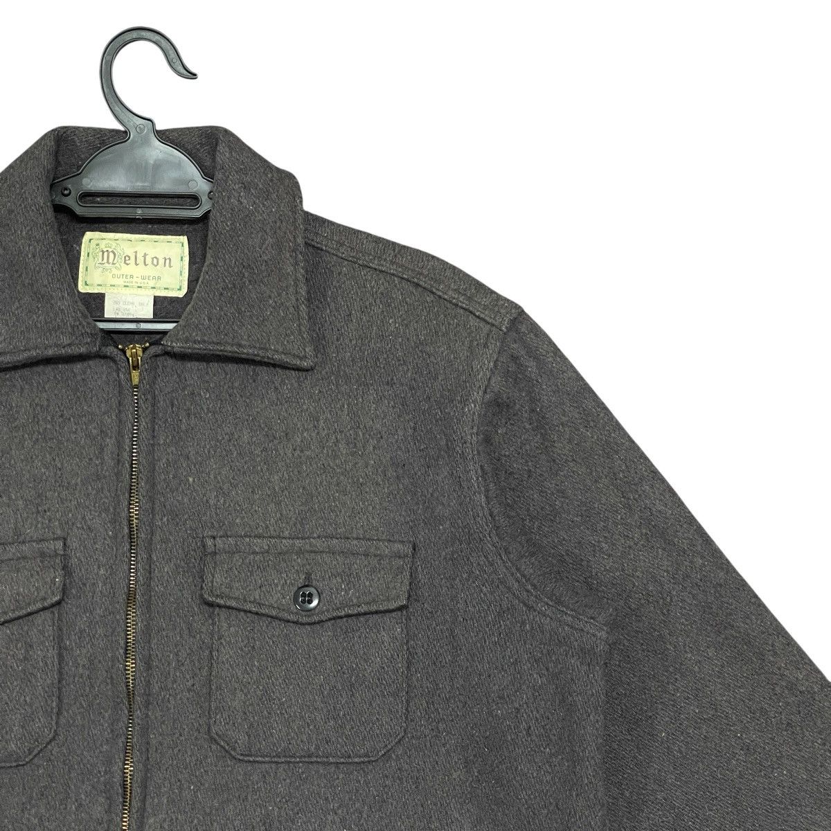 Vintage Vintage 80s Melton Wool Chore Workwear Jacket - Made USA Size US L / EU 52-54 / 3 - 2 Thumbnail