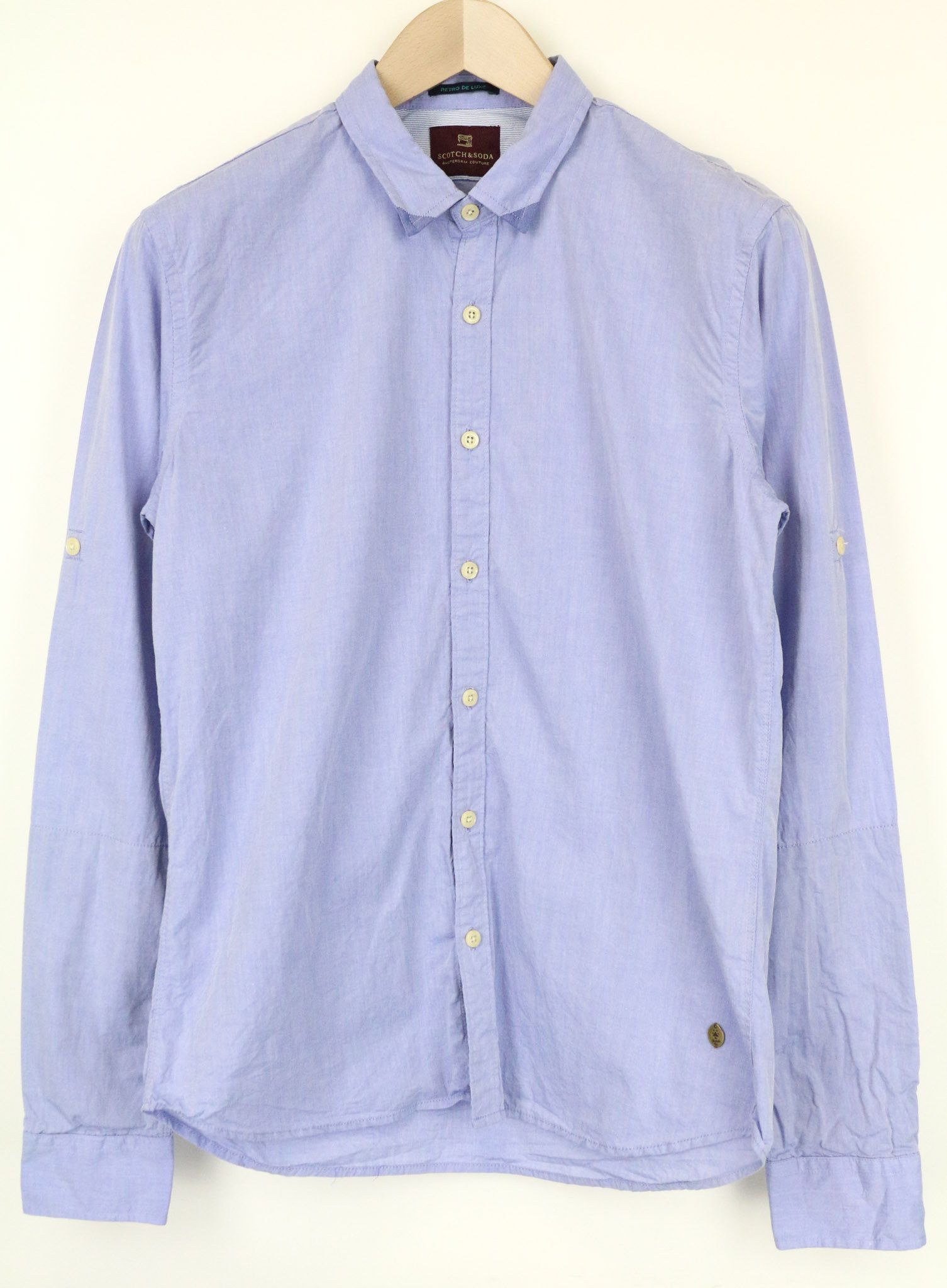 Scotch & Soda AMS COUTURE S Blue Cotton Long Sleeve Shirt 74250 Size US S / EU 44-46 / 1 - 1 Thumbnail