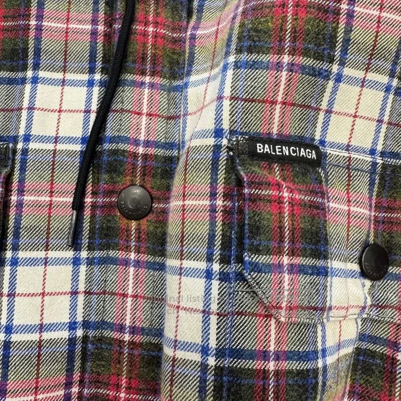 Balenciaga Balenciaga Ombre Flannel Padded Hooded Jacket - Shirt - Ho Size US M / EU 48-50 / 2 - 3 Thumbnail