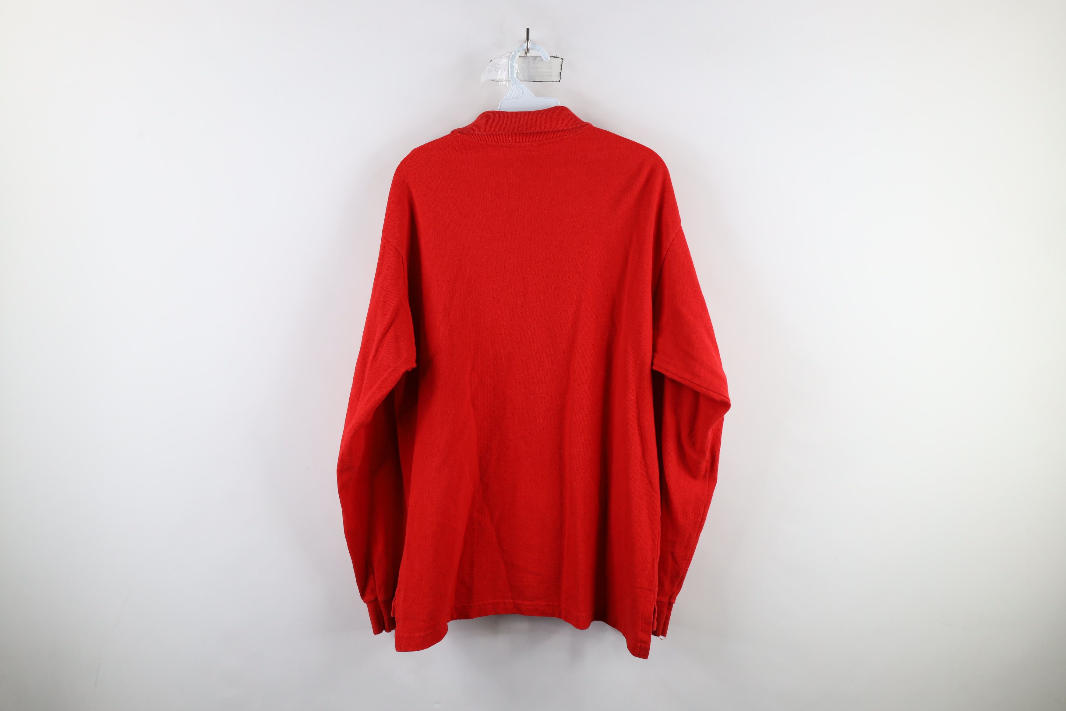 Vintage Vintage 90s Streetwear Long Sleeve Rugby Polo Shirt Red Size US L / EU 52-54 / 3 - 9 Thumbnail