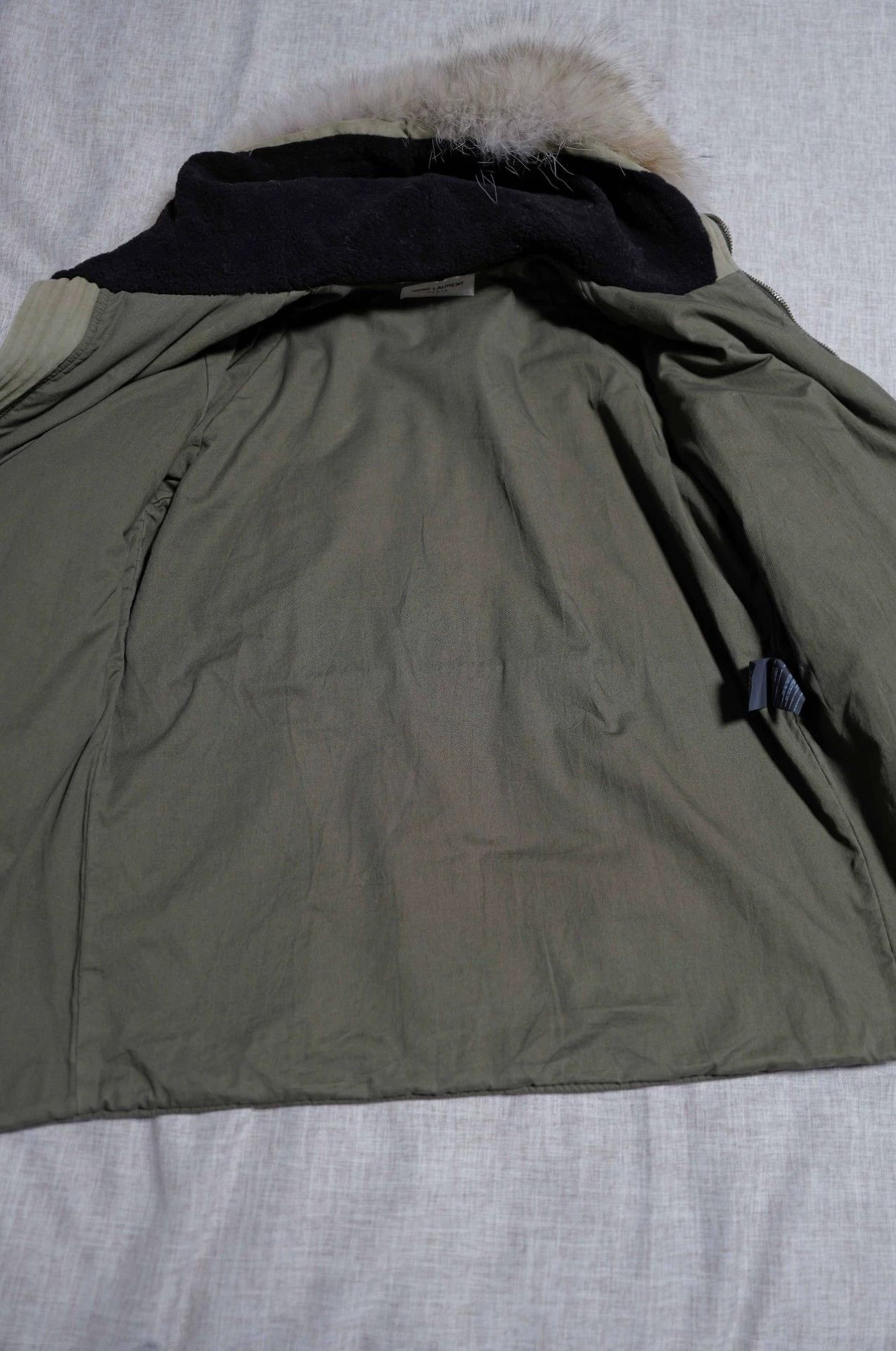 Saint Laurent Paris SLP 14AW Olive N3B Coyote Fur Collar Parka 50 Size US M / EU 48-50 / 2 - 3 Thumbnail