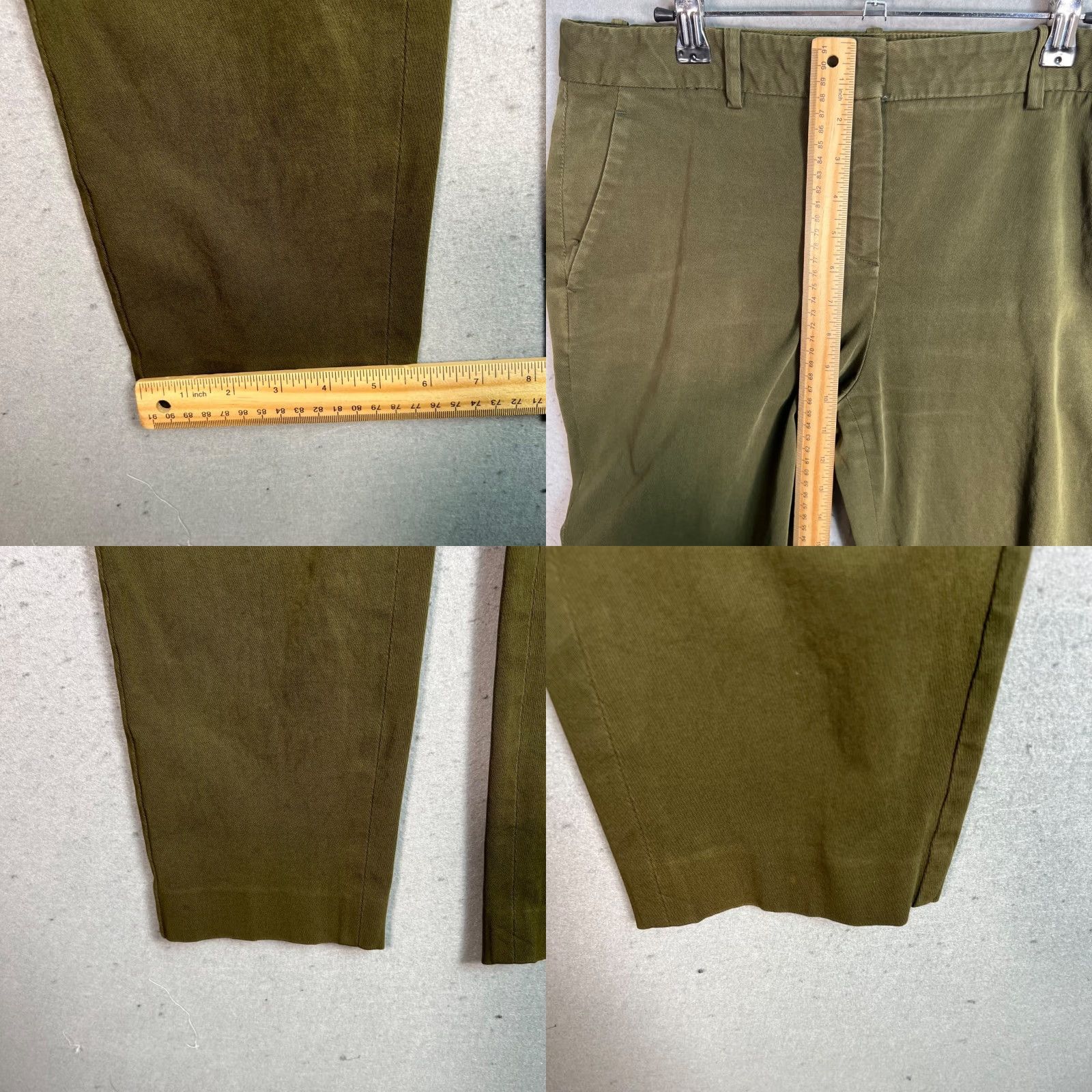 Theory VINTAGE Theory Women's Slim Fit Chino Pants Size 10 Green Cotton Blend Casual Summer Size 32" / US 10 / IT 46 - 8 Thumbnail
