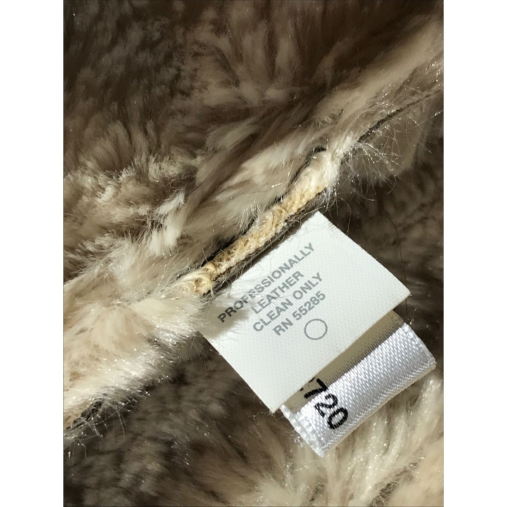 Designer Express Brown Distressed Leather Faux Fur Bomber Jacket Size XL / US 12-14 / IT 48-50 - 5 Thumbnail