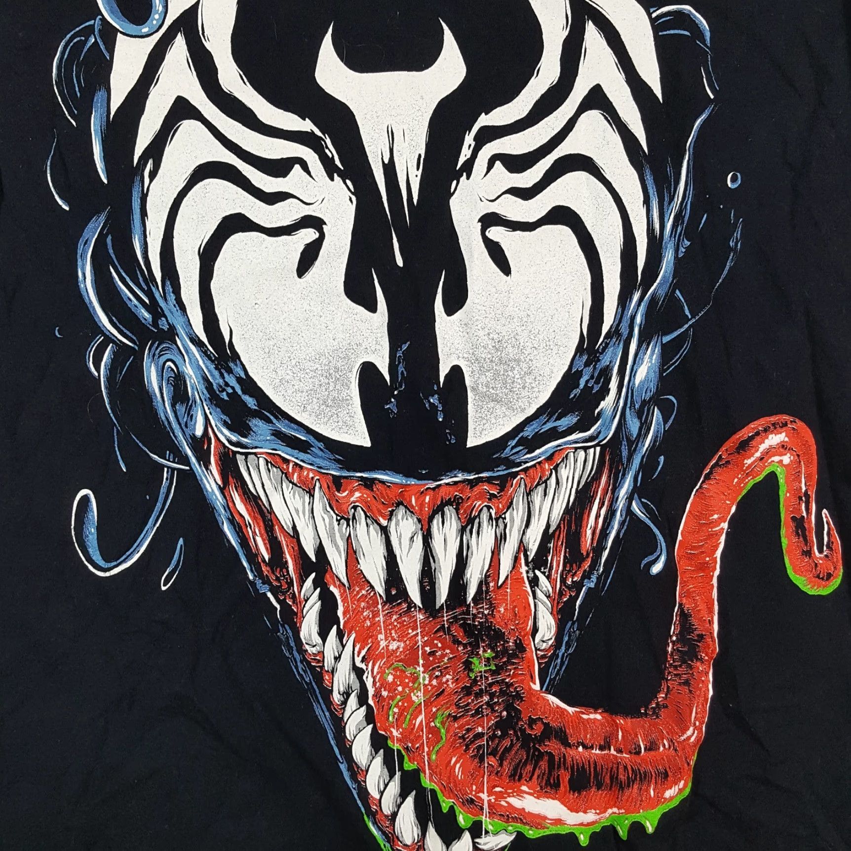 Vintage Venom Marvel T-Shirt Womens Size L Retro Short Sleeve Crew Neck Black Cotton 90s Comic Rock Vintage Style Mens Girls? Size L / US 10 / IT 46 - 2 Thumbnail