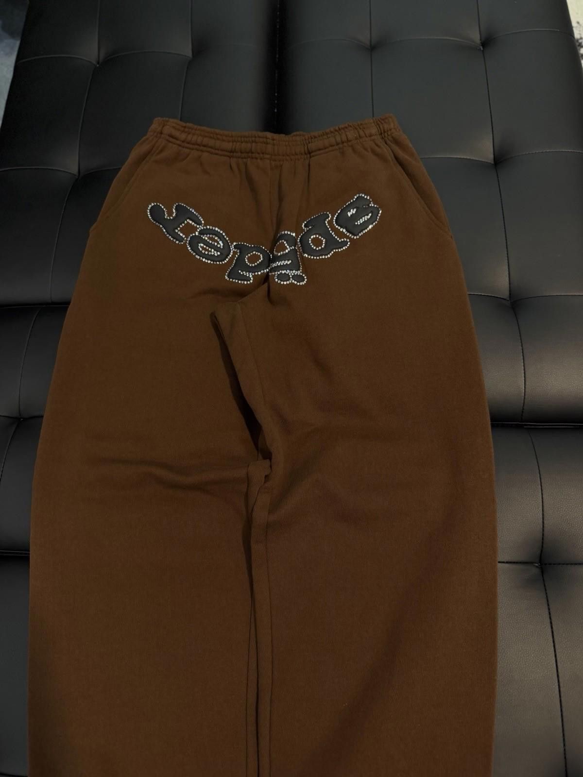Sp5der Size S - Sp5der Worldwide Brown Crystal Sweatpants Spider Size US 30 / EU 46 - 7 Thumbnail