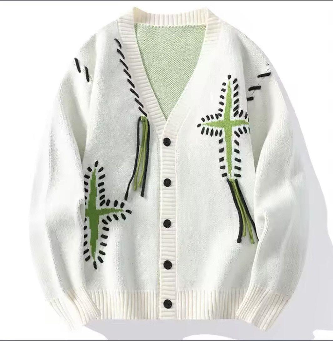 Japanese Brand Star Cardigan Knitwear Size US XL / EU 56 / 4 - 1 Thumbnail