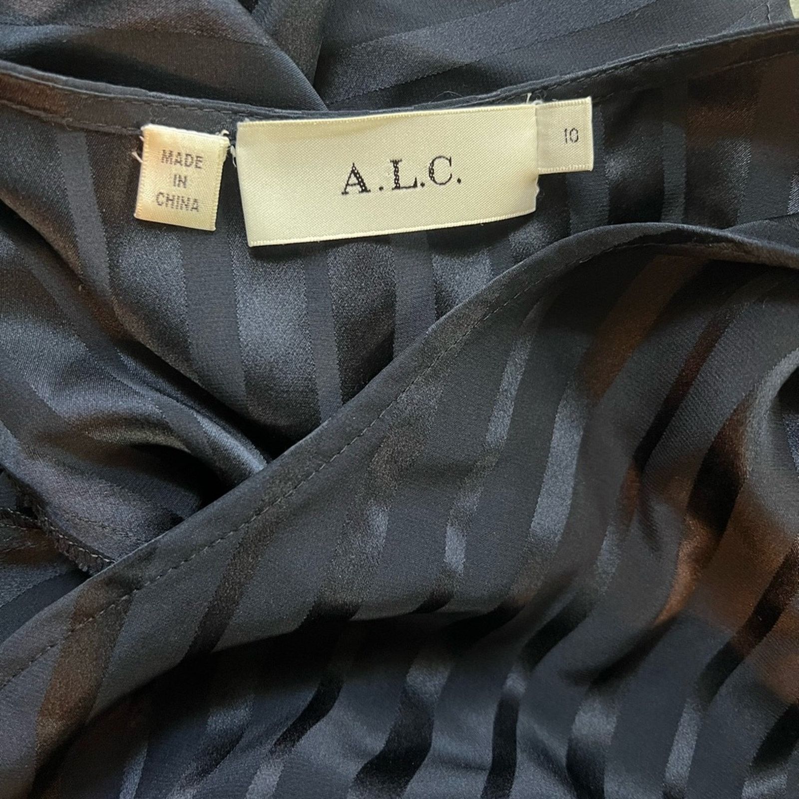 A.L.C. Stunning A.L.C. Avi Silk Shadow Stripe Dress! Size L / US 10 / IT 46 - 5 Thumbnail