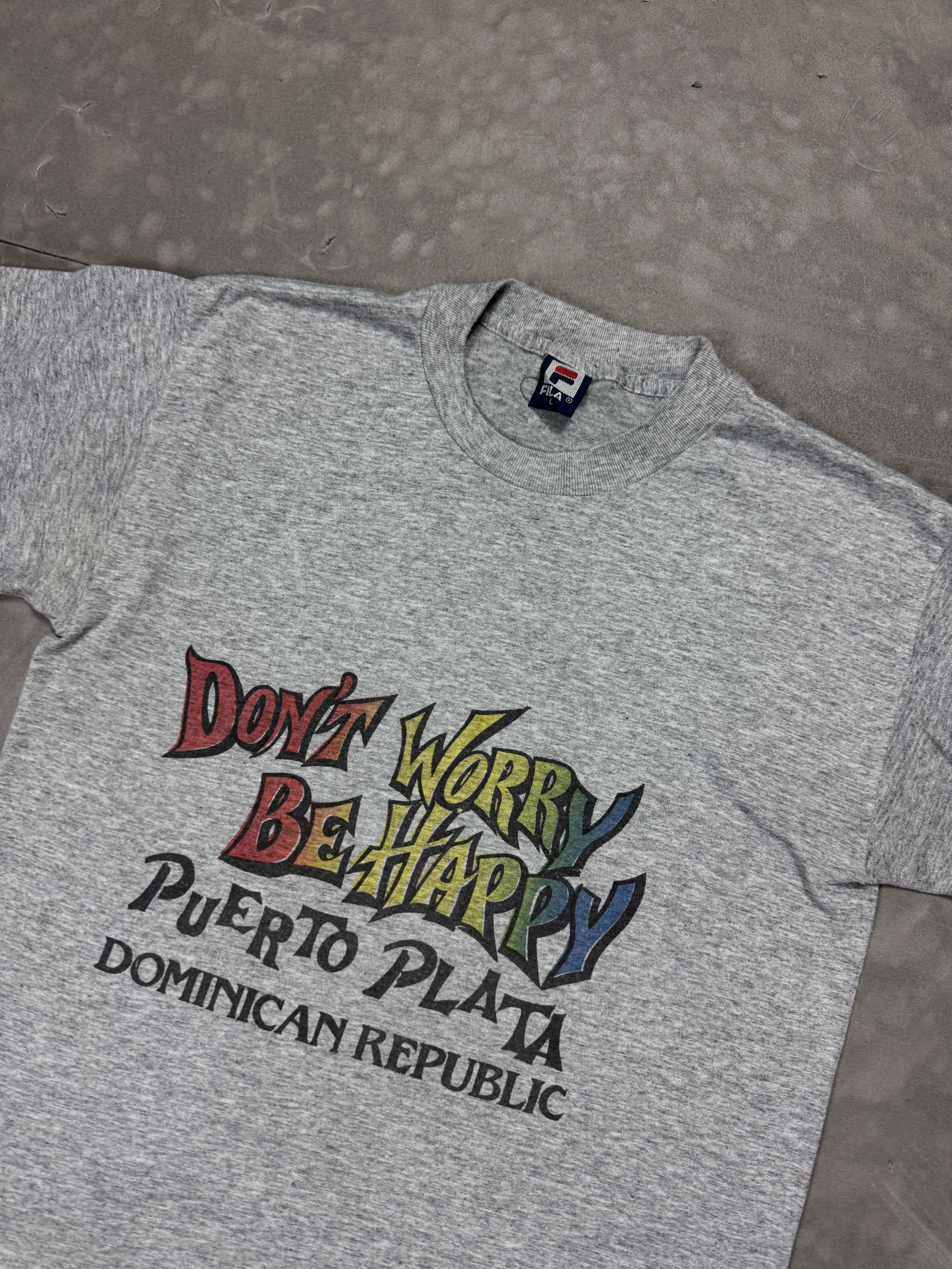 Fila × Vintage Vintage Fila T-shirt single stitch Don’t Worry Be Happy 90s Size US M / EU 48-50 / 2 - 4 Thumbnail