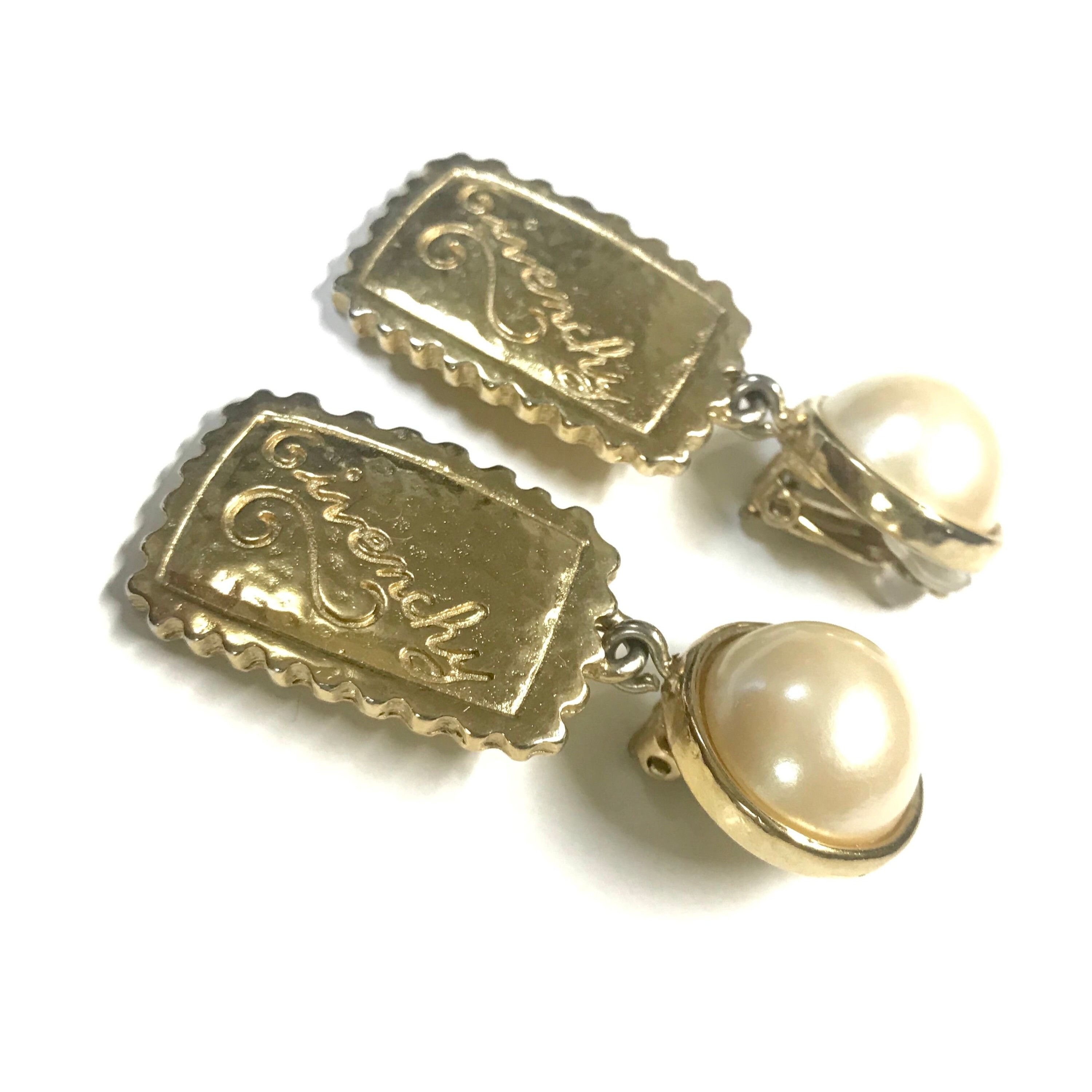 Givenchy Vintage Givenchy faux pearl and golden dangle earrings Size ONE SIZE - 10 Thumbnail