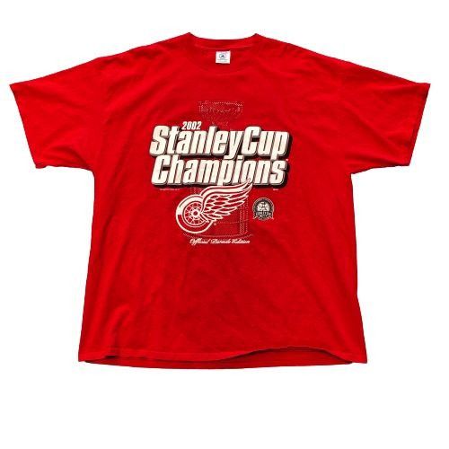 Delta Vintage 2002 Red Wings Stanley Cup Champions Red T-Shirt Size US XXL / EU 58 / 5 - 1 Thumbnail