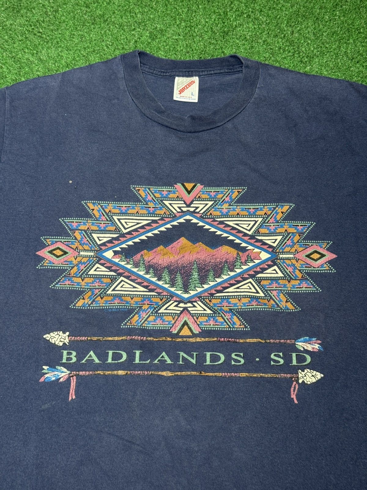 Jerzees Badlands South Dakota Native American Large 90s T Shirt Size US L / EU 52-54 / 3 - 2 Thumbnail