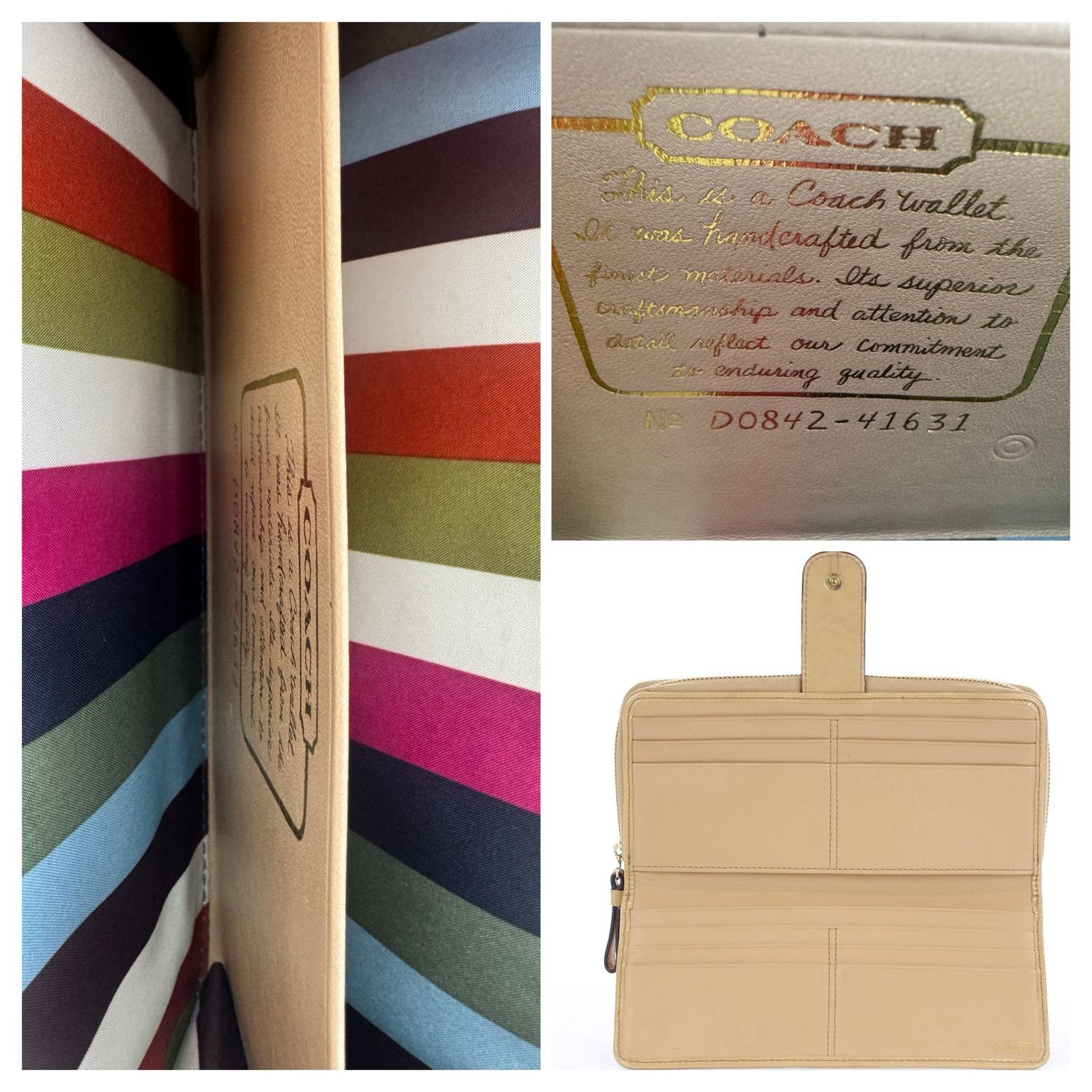 Coach Coach Signature Stripe Checkbook Wallet Size ONE SIZE - 11 Thumbnail
