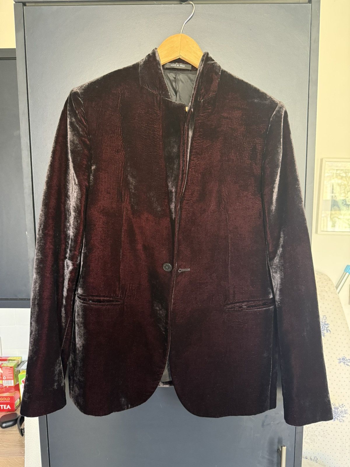 Emporio Armani Armani Johnny line velvet blazer Size 46R - 7 Thumbnail