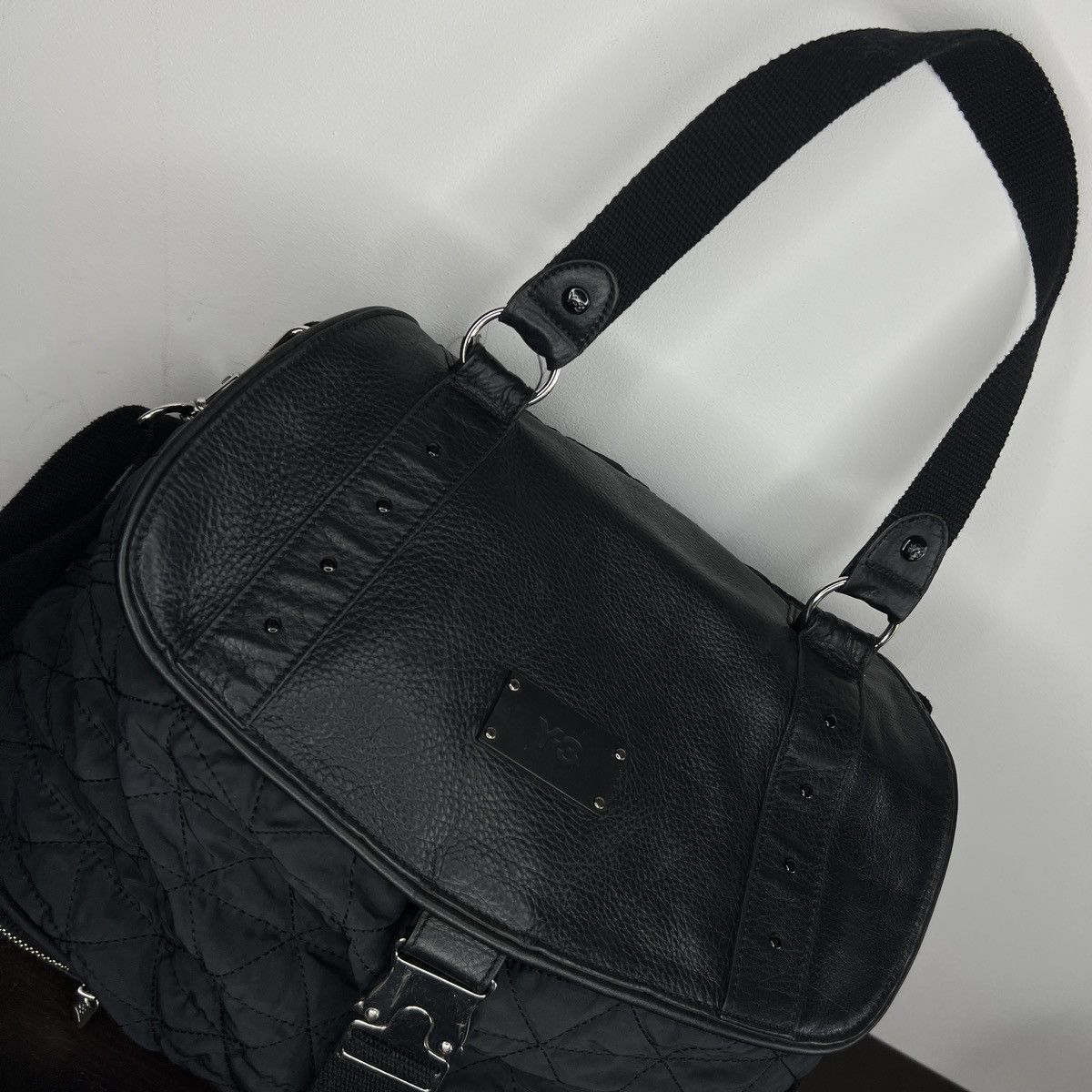 Yohji Yamamoto Yohji Yamamoto Y-3 Sample Shoulder Bag JPN LTD Leather Nylon Size ONE SIZE - 5 Thumbnail