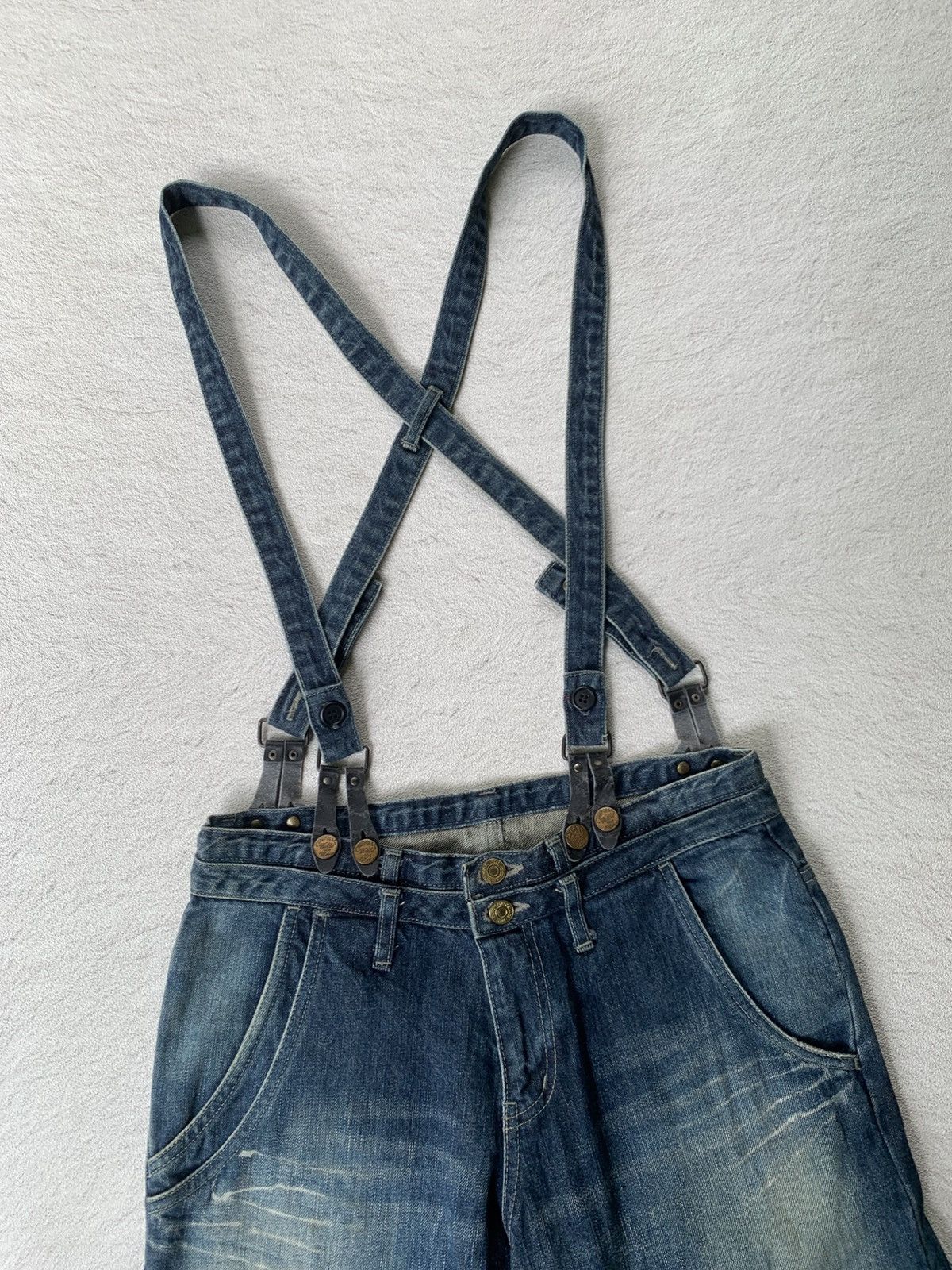 PPFM 2000s PPFM Suspender Carpenter Denim Pants Size US 31 - 3 Thumbnail
