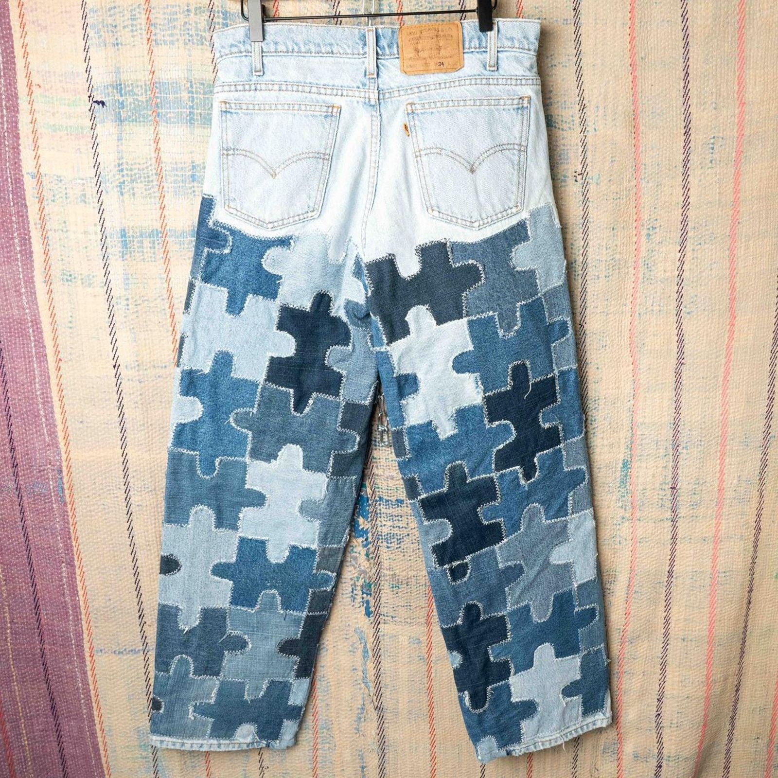 Levi's Custom levis patchwork jeans 34 x 30 Size US 35 - 3 Thumbnail