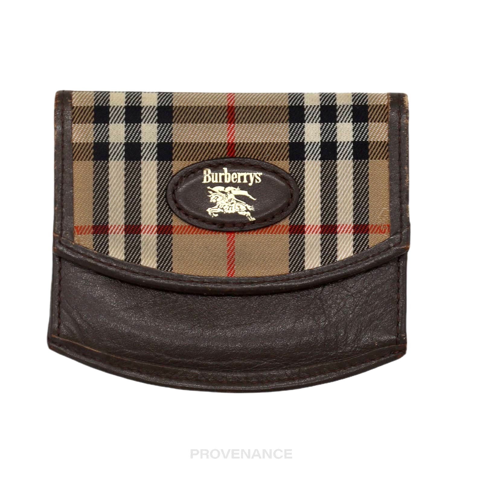image of Burberry Snap Coin Wallet - Nova Check, Men's