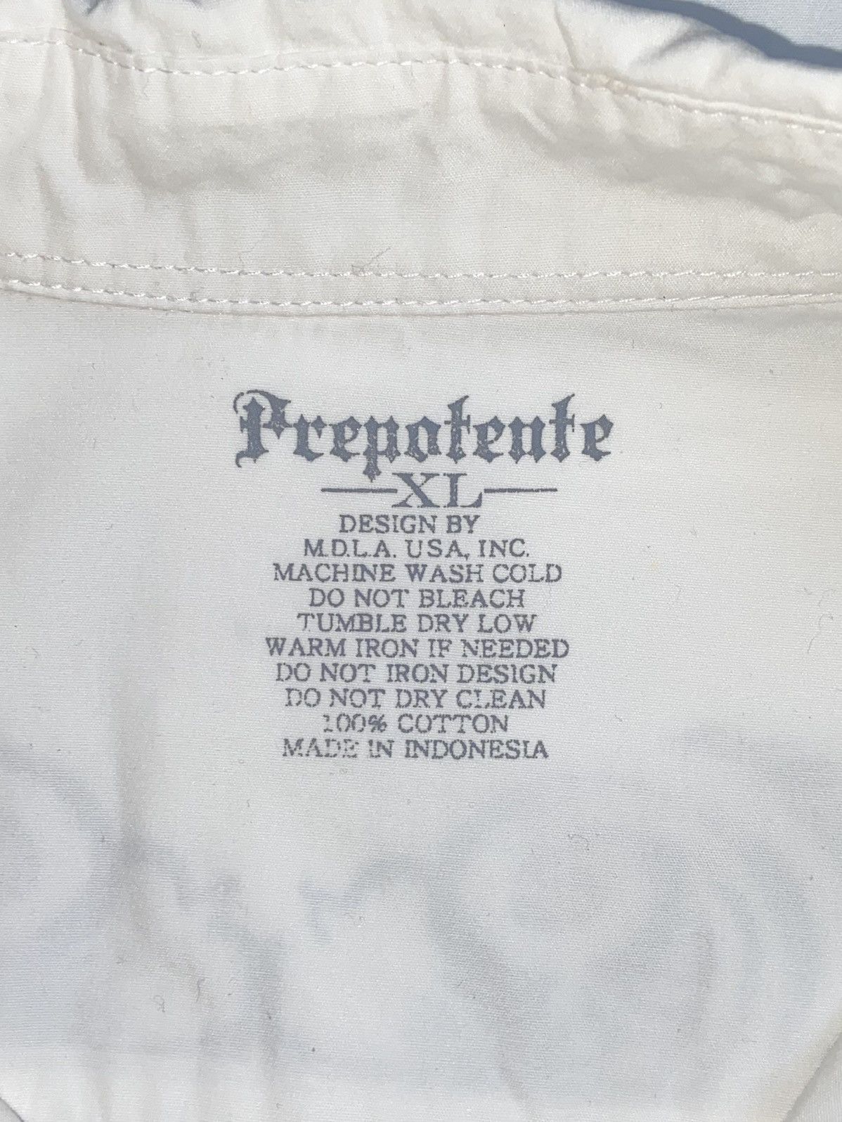 Issey Miyake × Japanese Brand × Vintage PREPOTENTE White Motive Shirt Size US L / EU 52-54 / 3 - 14 Thumbnail