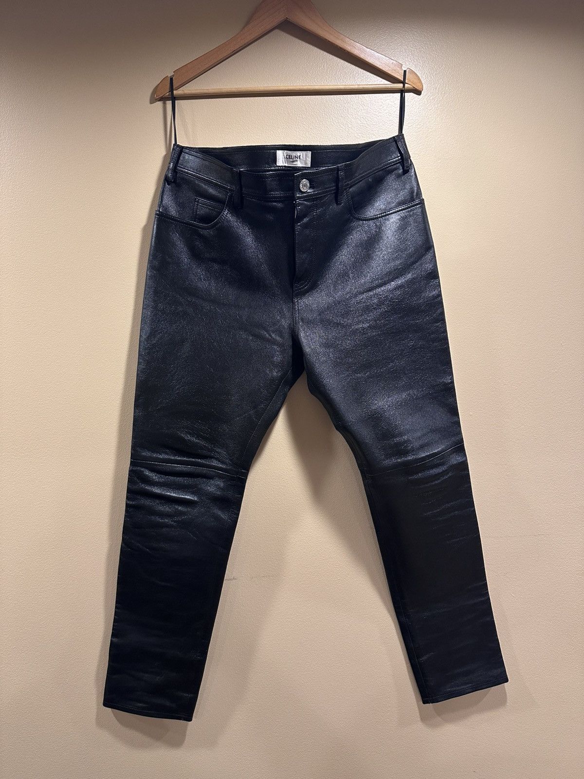 Hedi Slimane Leather Pants | Grailed