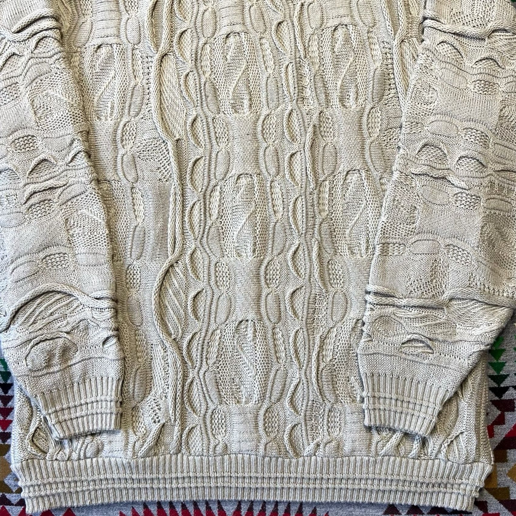 Coogi VINTAGE Protege Sweater Mens Medium Beige Pullover 3D Chunky Knit Style Coogi 80s 90s Size US M / EU 48-50 / 2 - 7 Thumbnail