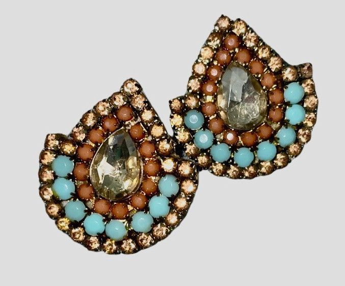 Vintage Art Deco Vintage Czech Abstract Earrings Size ONE SIZE - 3 Thumbnail