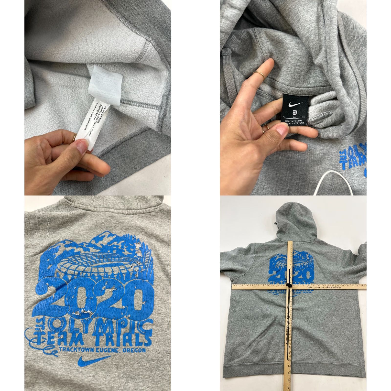Nike Nike Sweatshirt Hoodie Mens XL Gray USA Olympic Team Trials Tracktown Pullover Size US XL / EU 56 / 4 - 8 Thumbnail