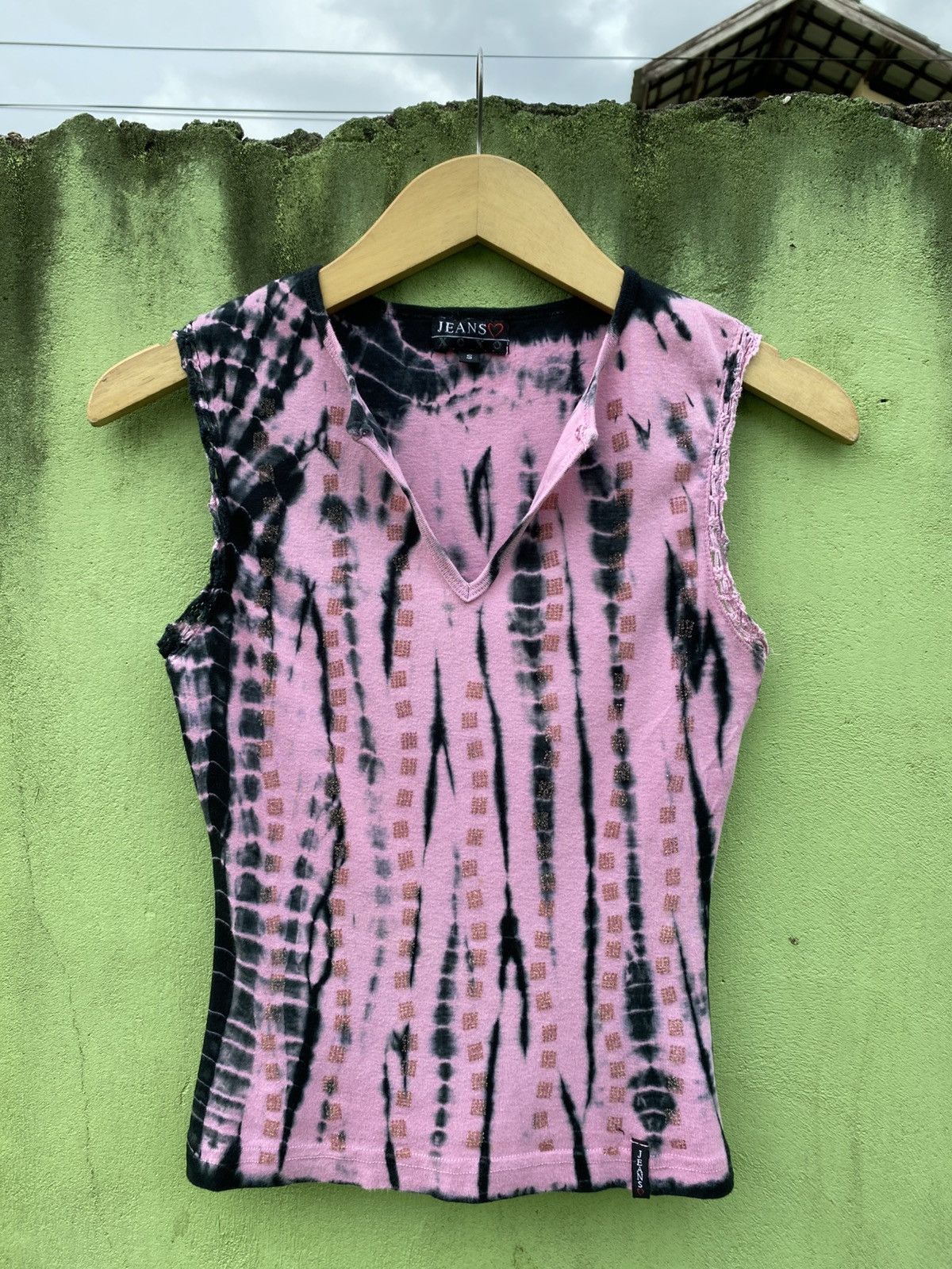 Vintage Jeans ♥️ XOXO Y2K Pink Distressed Grunge Top Made In USA Size S / US 4 / IT 40 - 1 Thumbnail