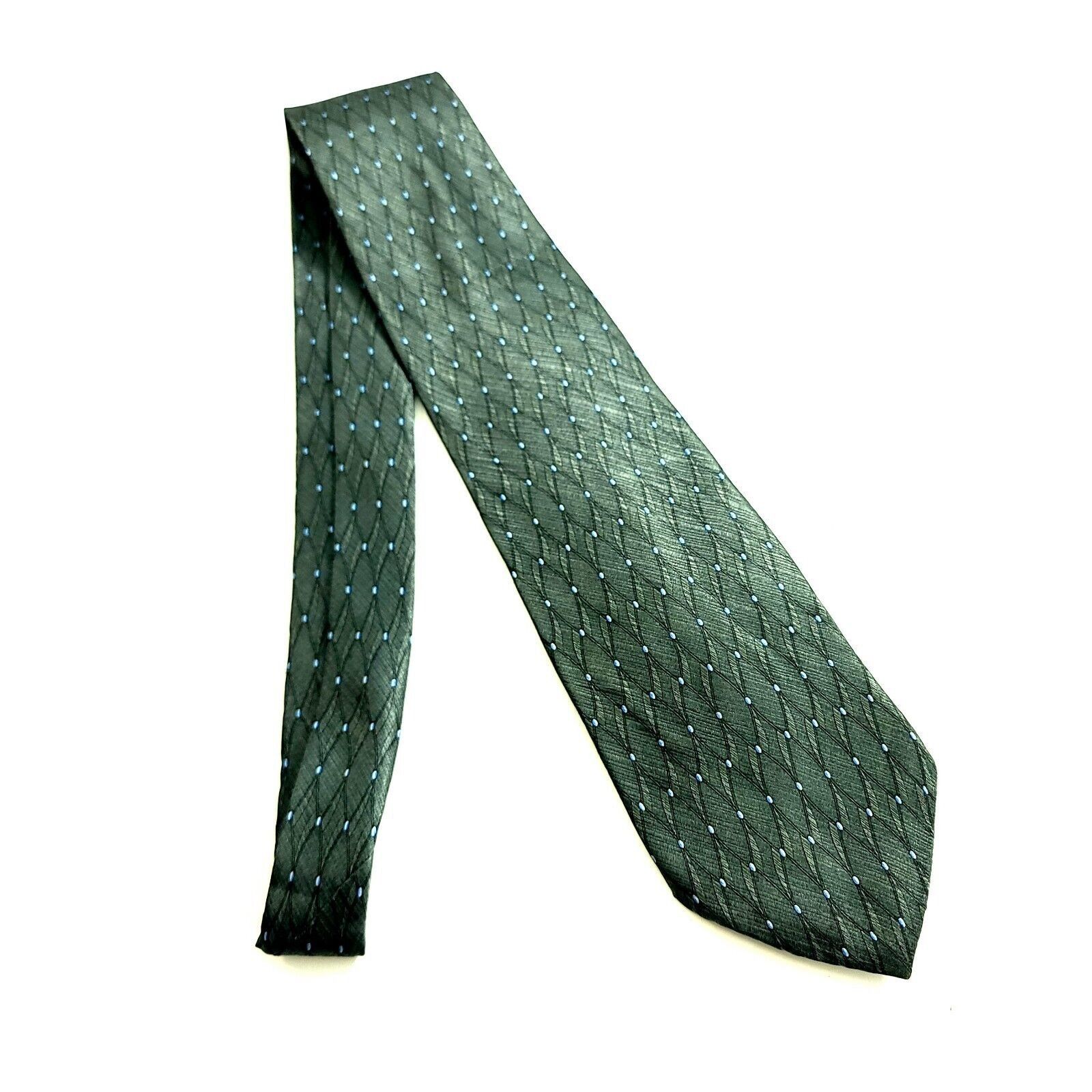 Dockers Dockers Khakis Green Blue Geometric Metallic Print Silk Tie Size ONE SIZE - 6 Thumbnail