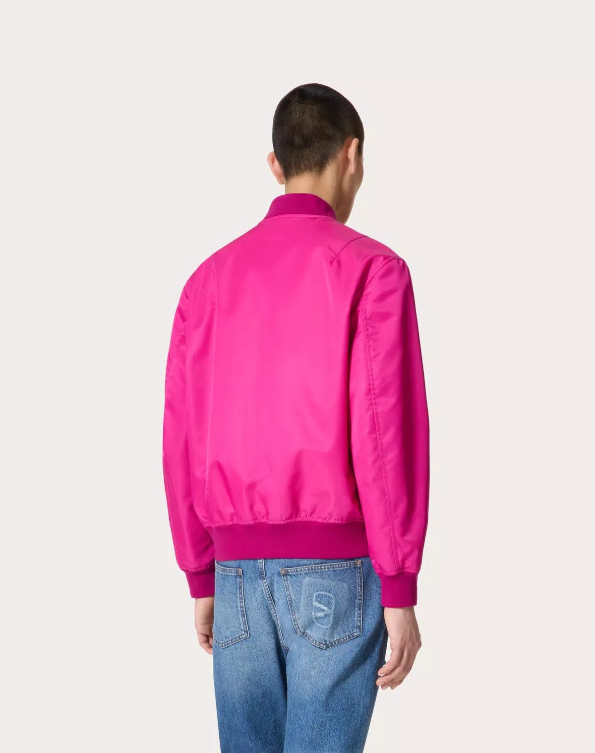 Valentino oc11z0625 Nylon Bomber Jacket in Pink Size US M / EU 48-50 / 2 - 4 Thumbnail