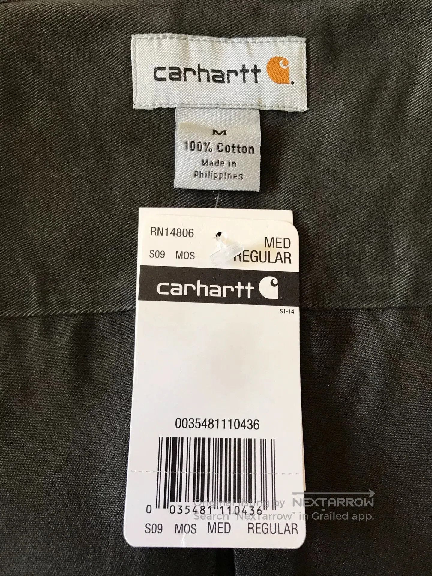 Carhartt Carhartt S09 MOS Moss Green Work Shirt. Size US M / EU 48-50 / 2 - 7 Thumbnail