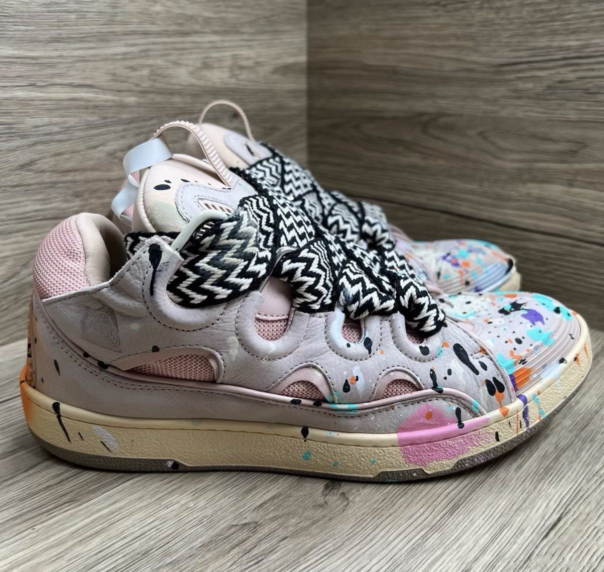 Lanvin Lanvin x Gallery Dept Curb Pink Splash Bread Sneakers J41 Size US 8.5 / EU 41-42 - 4 Thumbnail