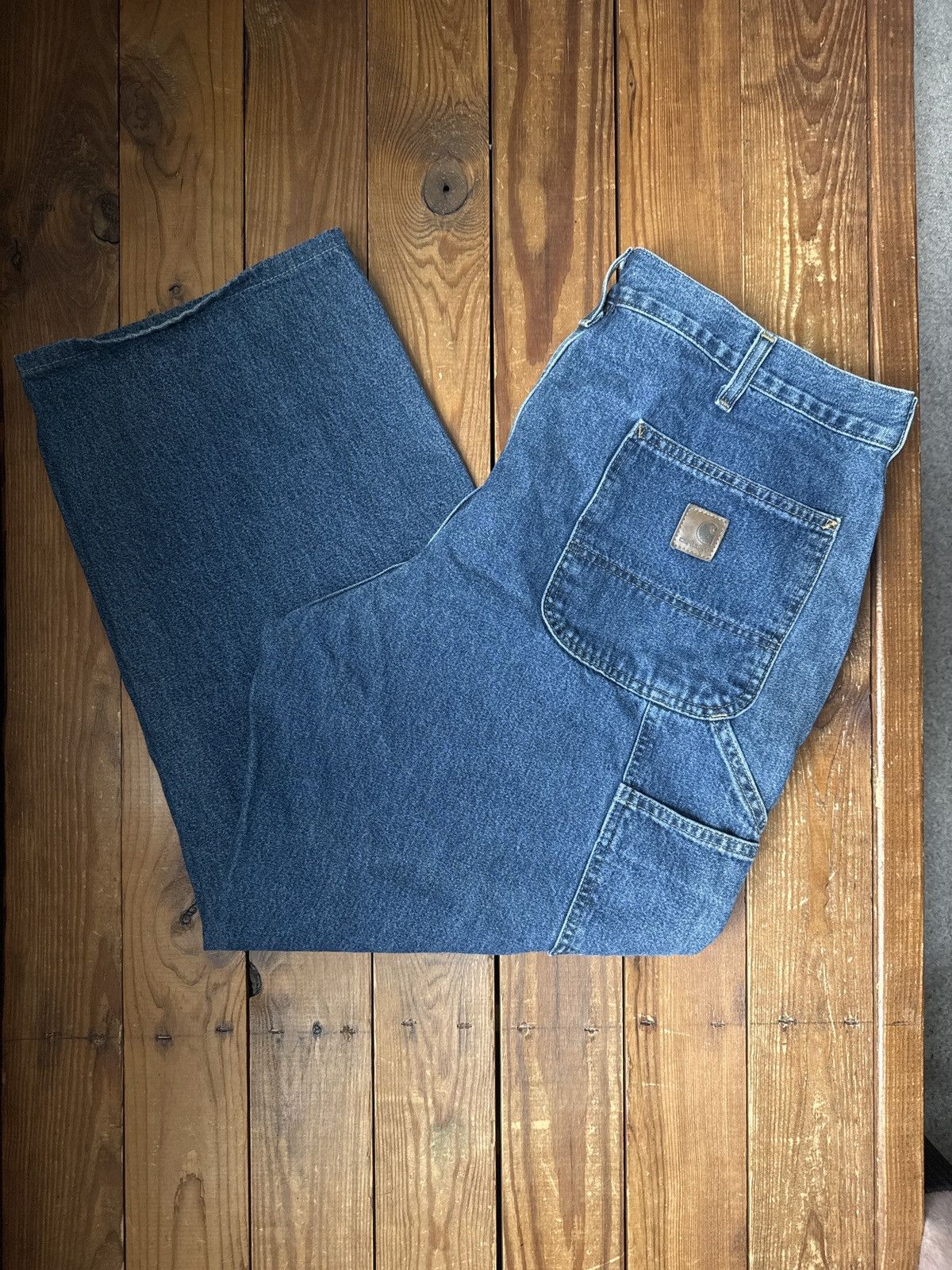 Carhartt Vintage 90s Carhartt Blue Denim Carpenter Jeans Size US 36 / EU 52 - 1 Thumbnail