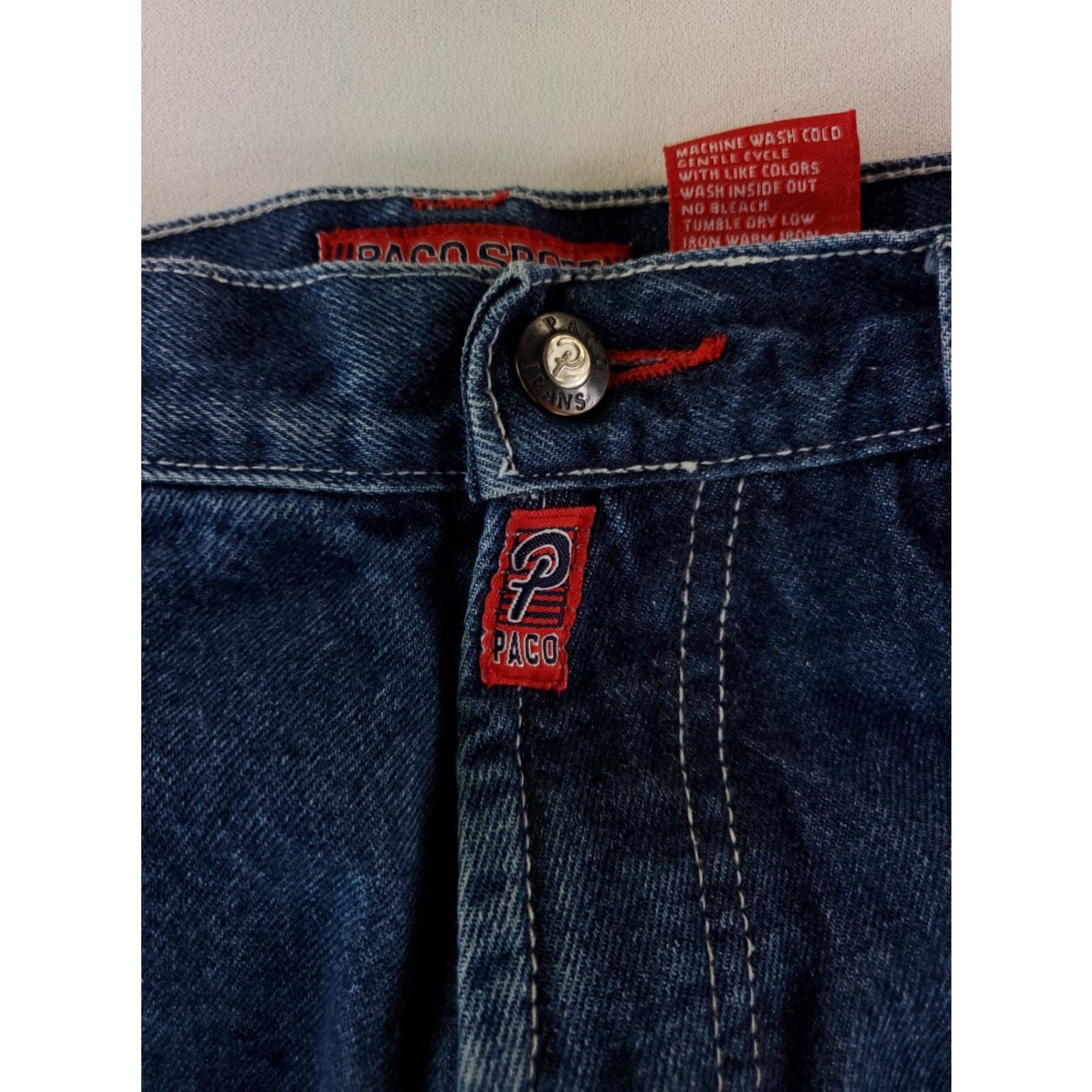 Vintage PACO Jeans Sport Atmosphere Carpenter Mens 34 Waist 32 Inseam Blue Wide-Leg Pants Mens 34x32 Actual AS IS Size US 34 / EU 50 - 3 Thumbnail