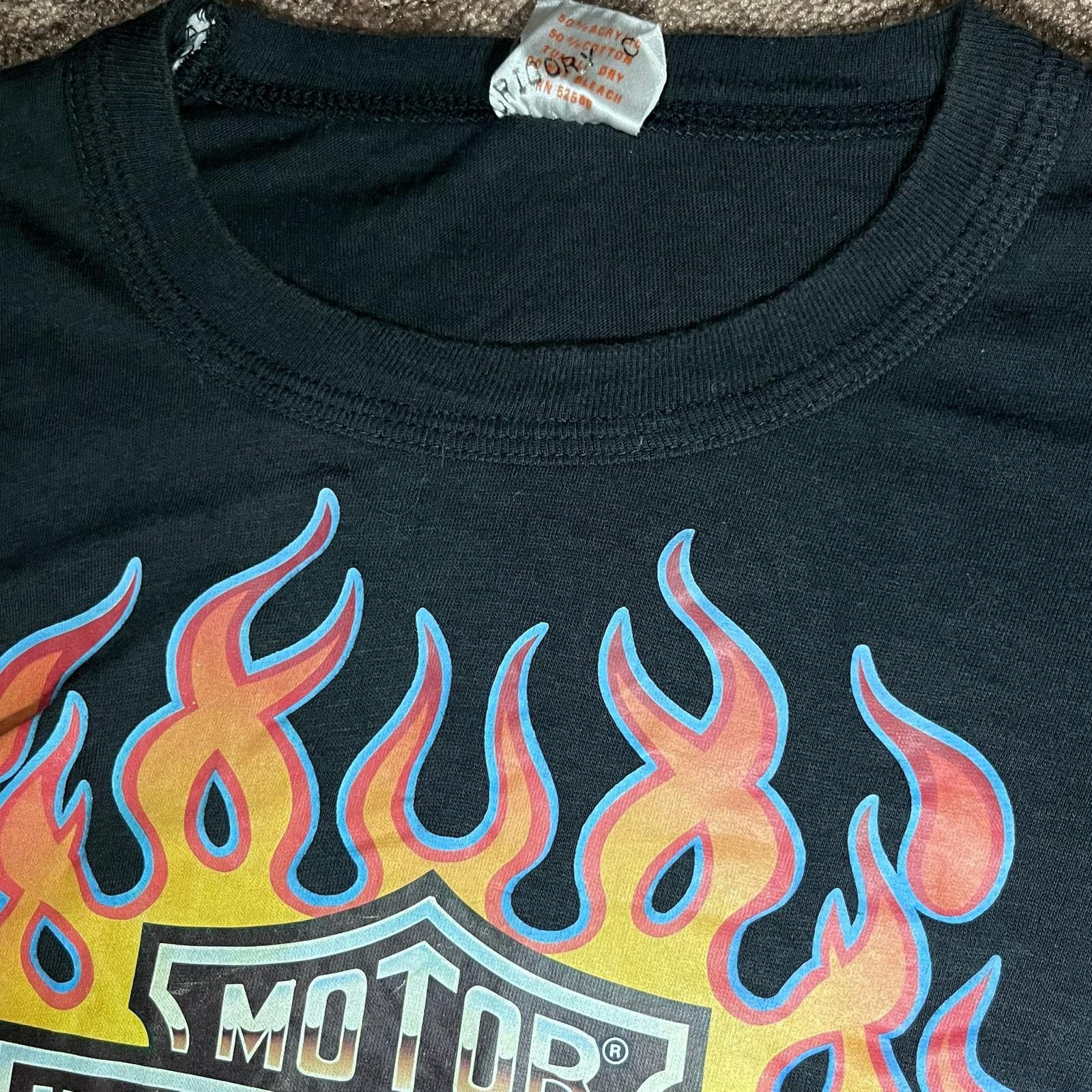 Harley Davidson 🔥 Harley-Davidson Flame Logo Tee – Size M (1982) Size US M / EU 48-50 / 2 - 3 Thumbnail