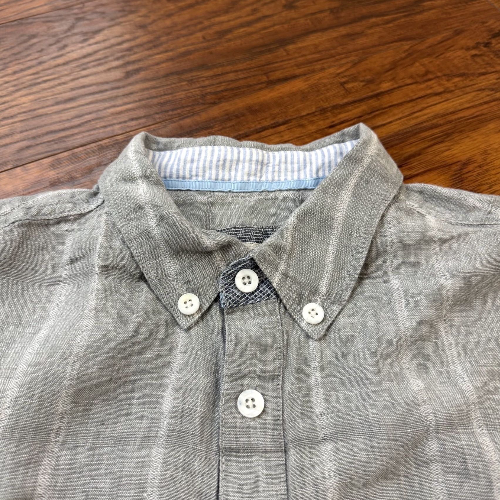 Vintage 32 Bar Blues Shirt Mens XL Gray Linen Plaid Long Sleeve Lightweight Button-Up with Pockets Size US XL / EU 56 / 4 - 5 Thumbnail