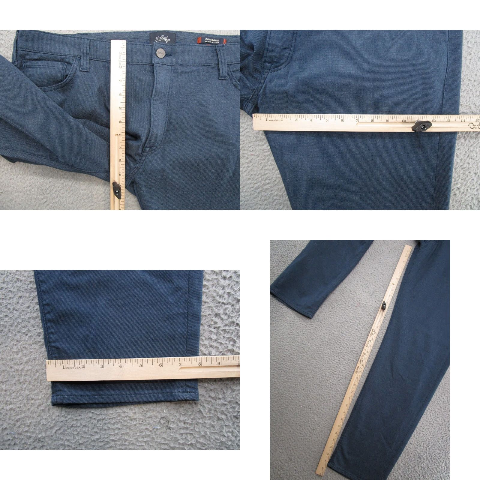 Vintage 34 Heritage Mens Dress Pants Blue Mid-Rise Straight Fit 42x34 Size US 42 / EU 58 - 8 Thumbnail