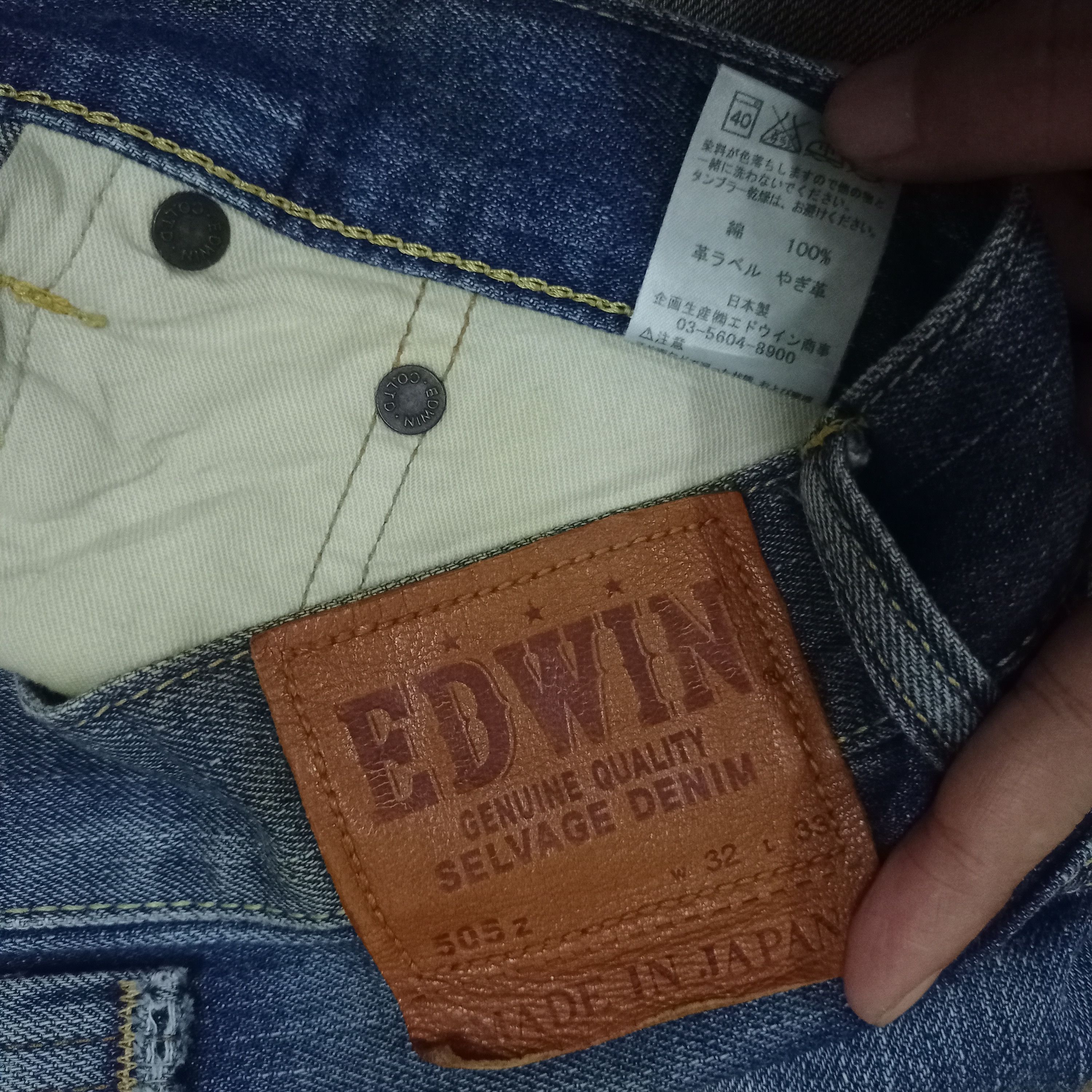 Edwin × Japanese Brand Vintage Edwin Japan Selvedge Buckle Back Baggy Jeans Size US 36 / EU 52 - 9 Thumbnail