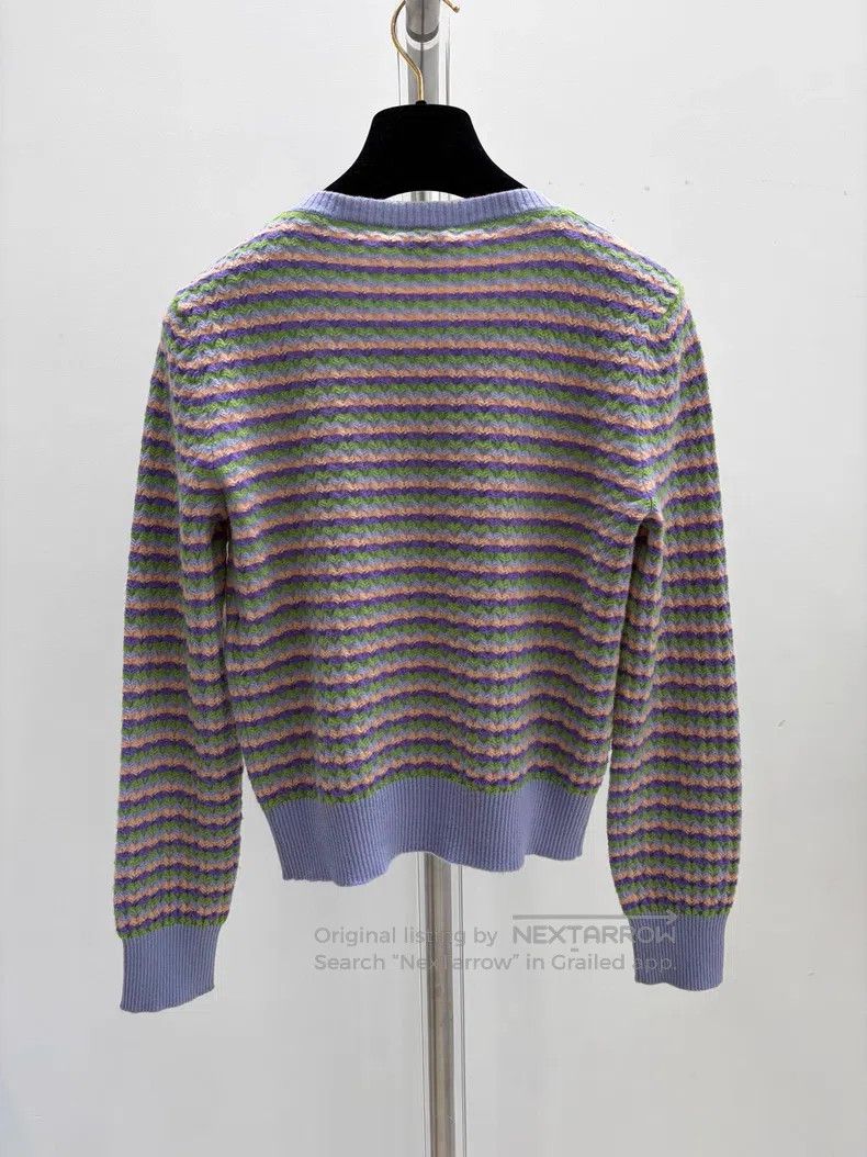 Chanel Chanel Striped handicraft workshop cashmere sweater Size XXS / US 00 / IT 34 - 2 Thumbnail