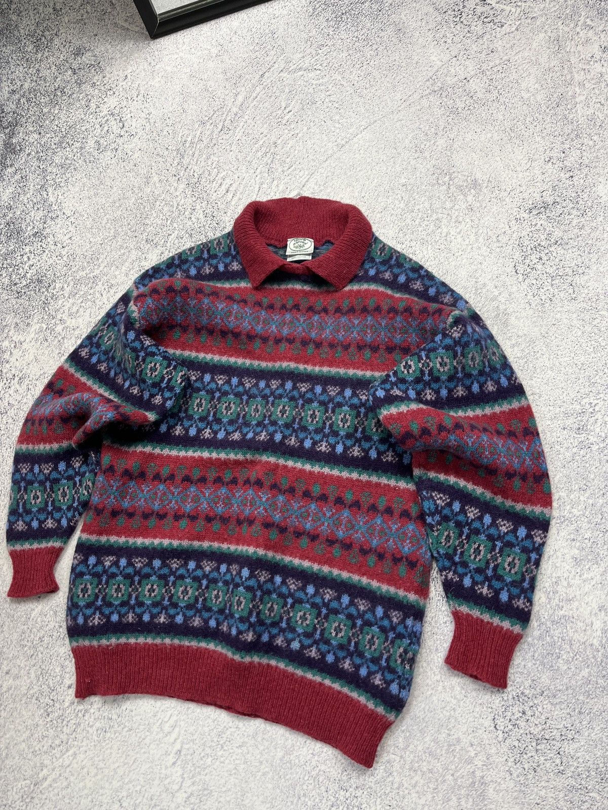 Vintage Laura Ashley Made In Scotland Wool Nordic Pattern Sweater Size US S / EU 44-46 / 1 - 5 Thumbnail