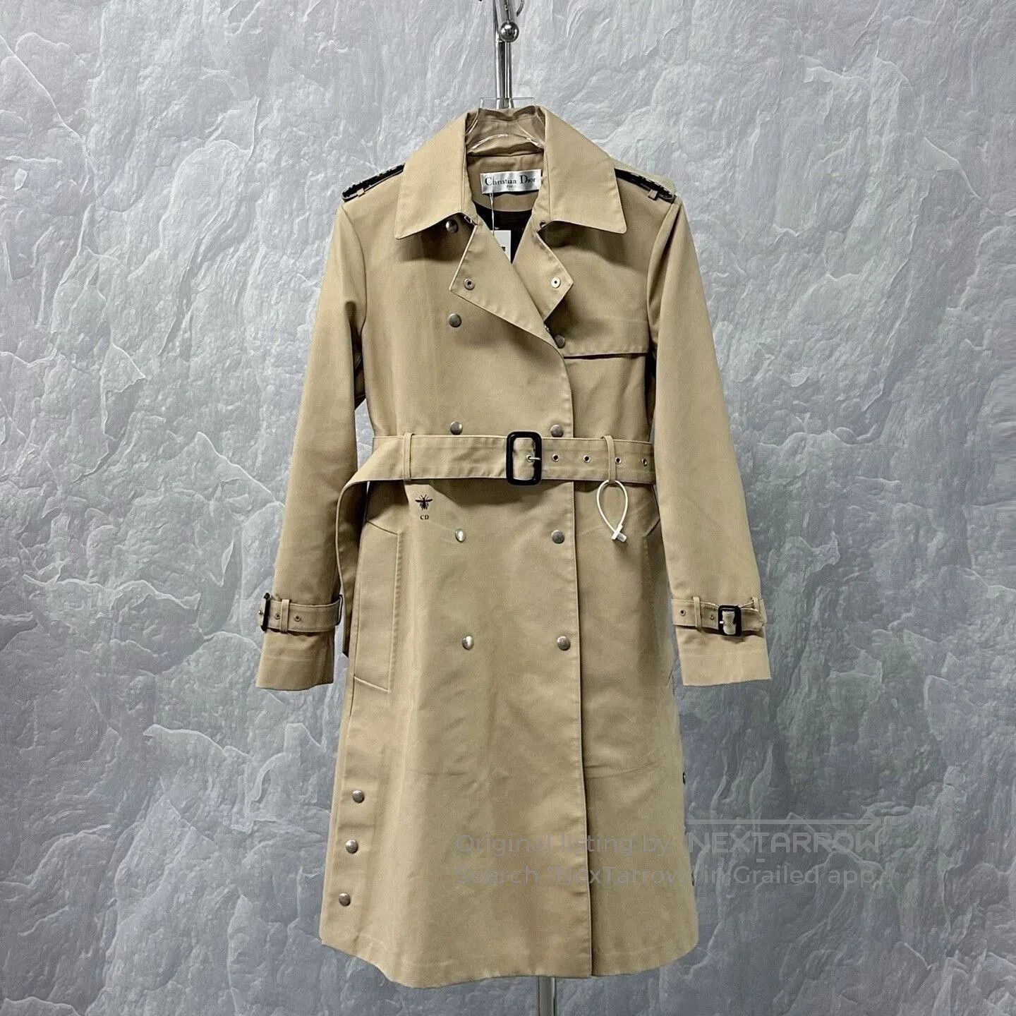 Dior Dior Logo Long Trench Coat in Beige. Size S / US 4 / IT 40 - 1 Thumbnail