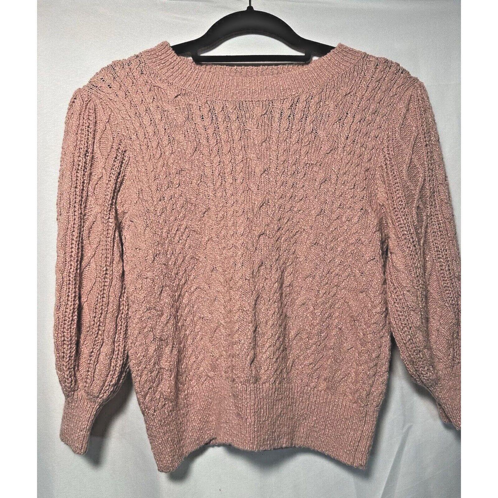 Free People Free People Chunky Crop Sweater Villa Pink Cable Knit Sz S Size S / US 4 / IT 40 - 2 Thumbnail