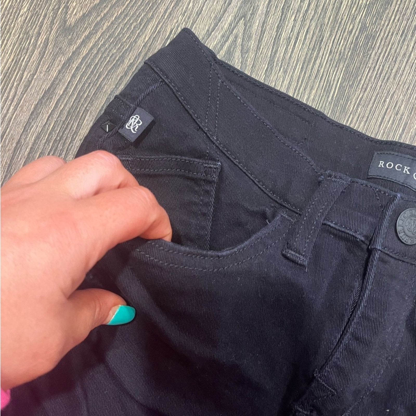 Rock & Republic Rock & Republic Womens Bumpershoot Shorts Black Size 4 Size 27" / US 4 / IT 40 - 3 Thumbnail