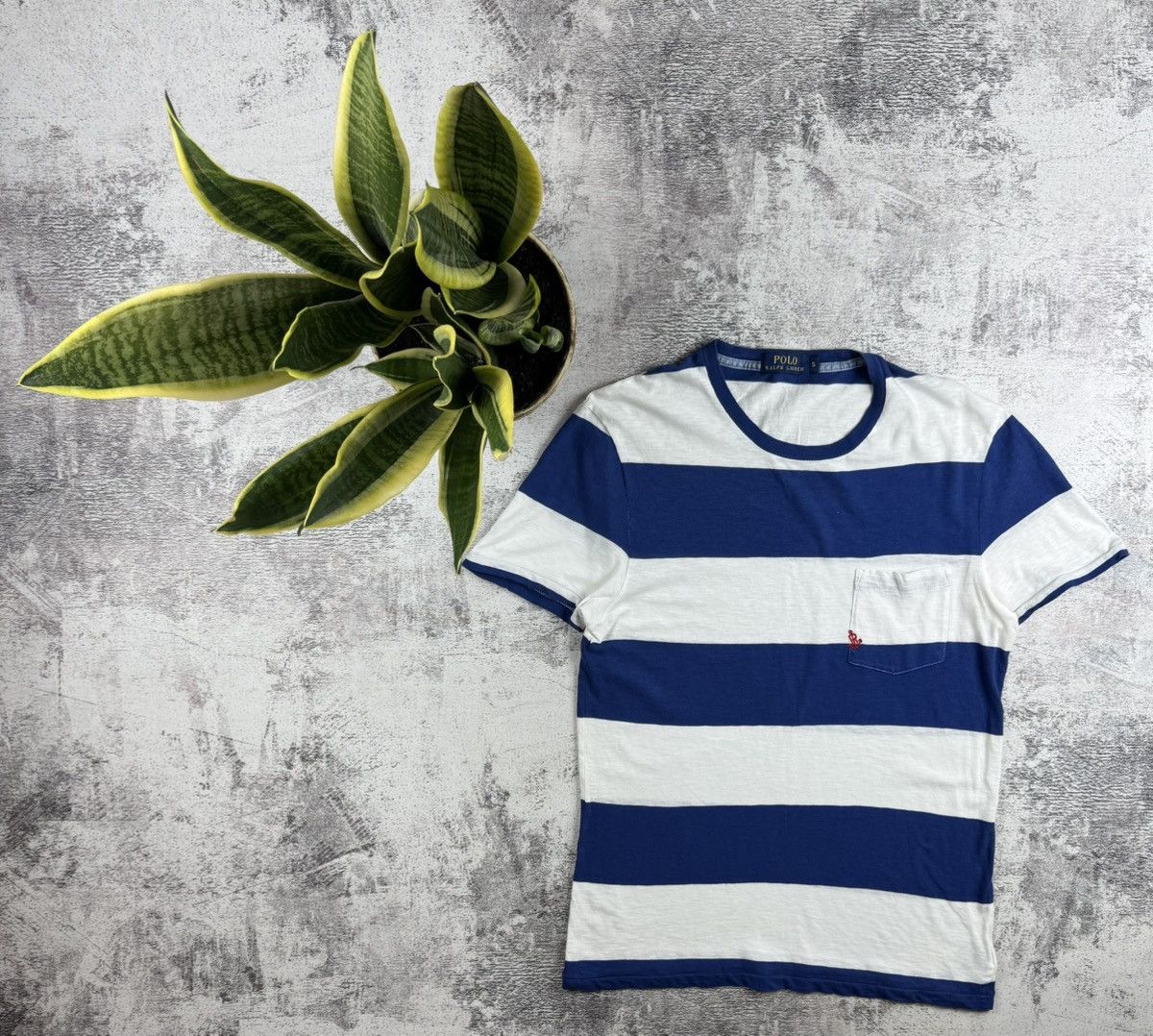 Polo Ralph Lauren Polo Ralph Lauren Striped White Blue Cotton Basic Jersey T Shirt Tee Shirt Size US S / EU 44-46 / 1 - 1 Thumbnail