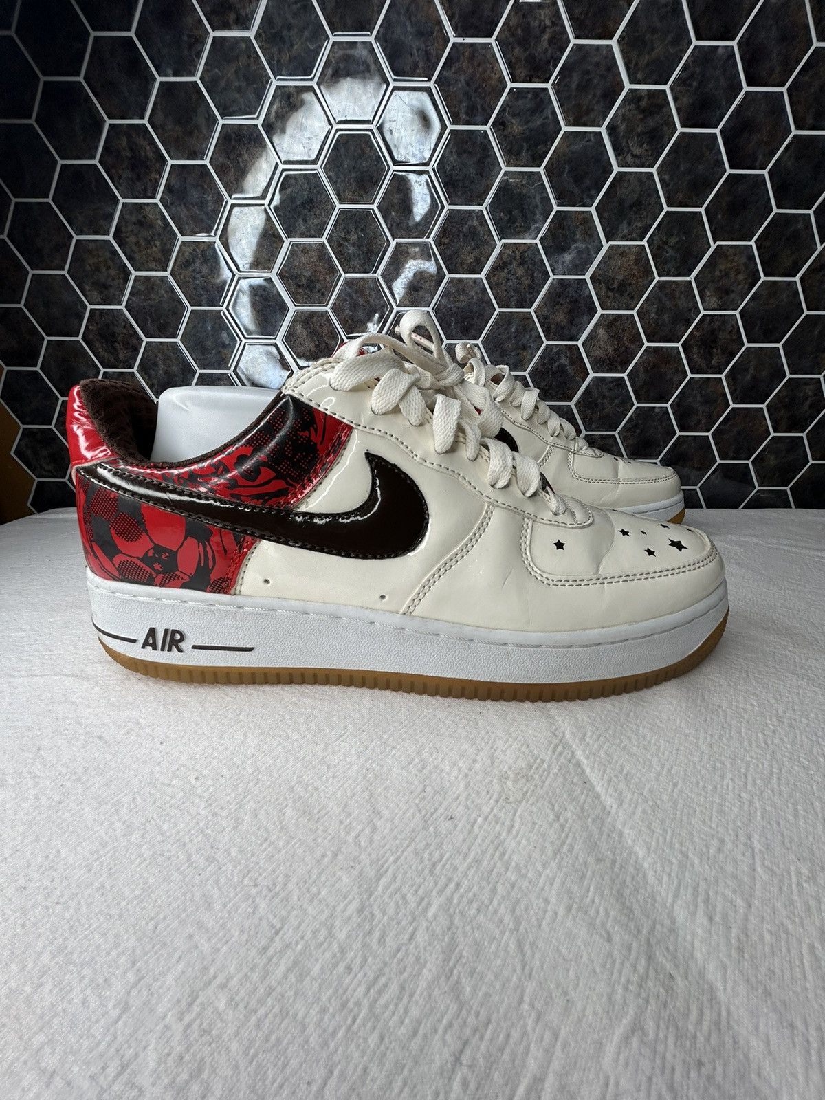 Vintage 2007 Nike Air Force 1 Low Soccer Patent Leather Shoes, Men's (Size 8.5)