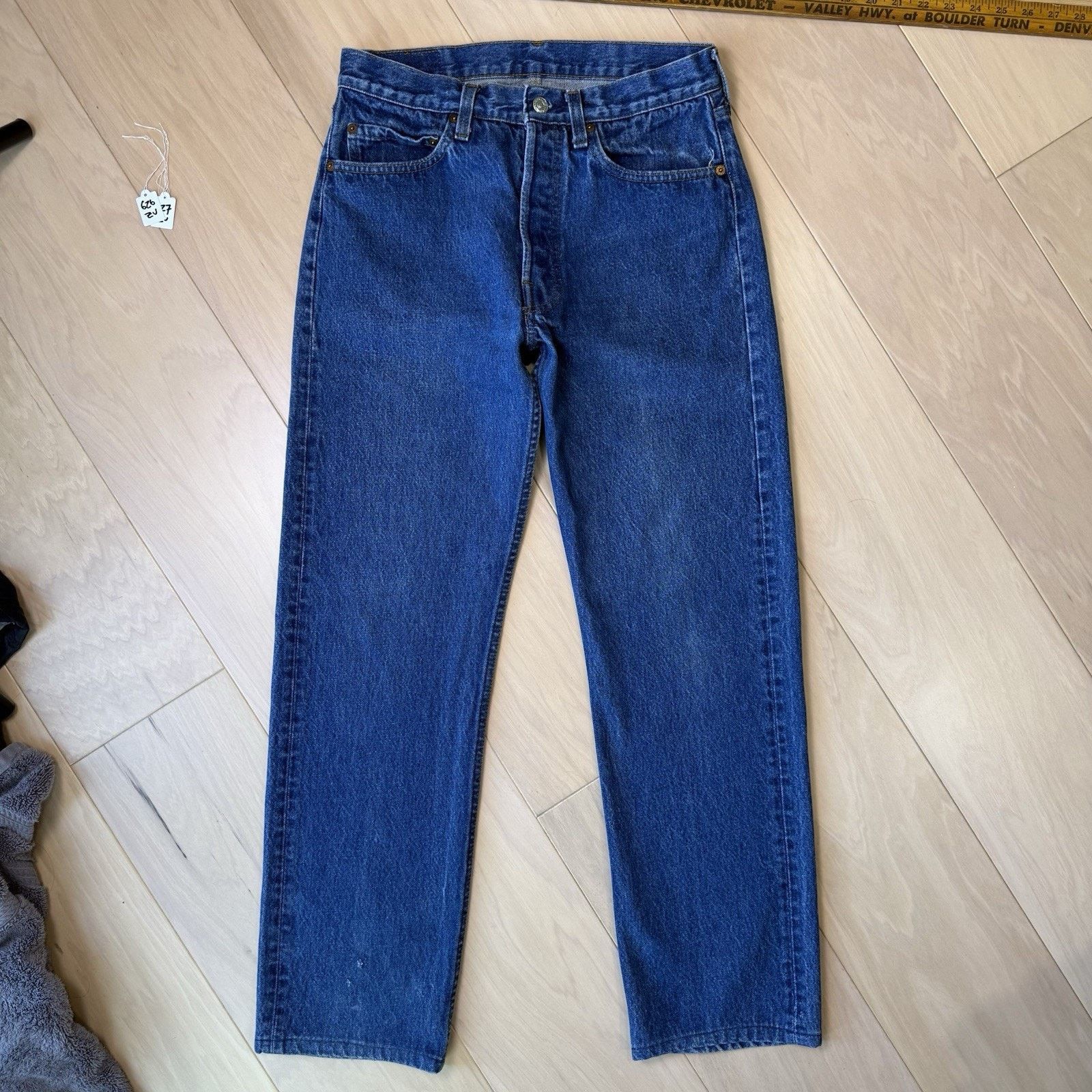 Levi's Vintage Levis 501 Jeans 29 Blue Dark Wash Straight Leg 80s Size US 29 - 2 Thumbnail