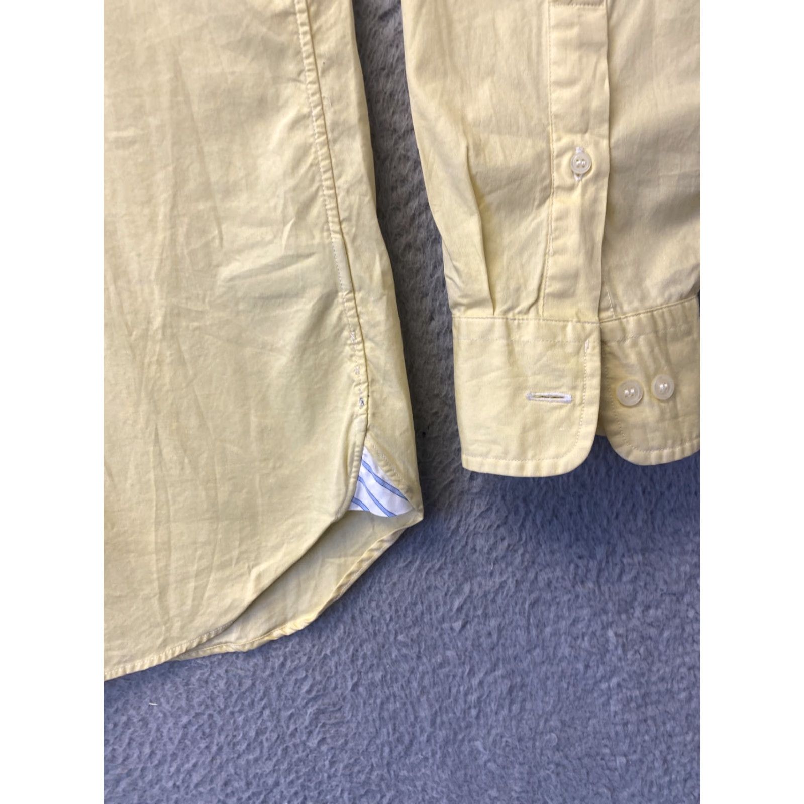 Vintage J.Crew Button Down Shirt Women Large Yellow Long Sleeve Cotton Career Blouse Size L / US 10 / IT 46 - 2 Thumbnail