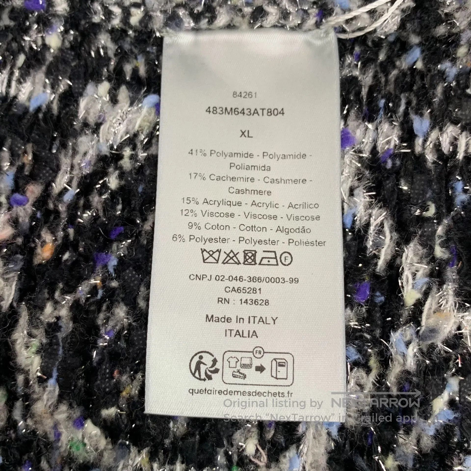 Dior gray silver patterned long sleeve knit sweater. Size US XL / EU 56 / 4 - 6 Thumbnail