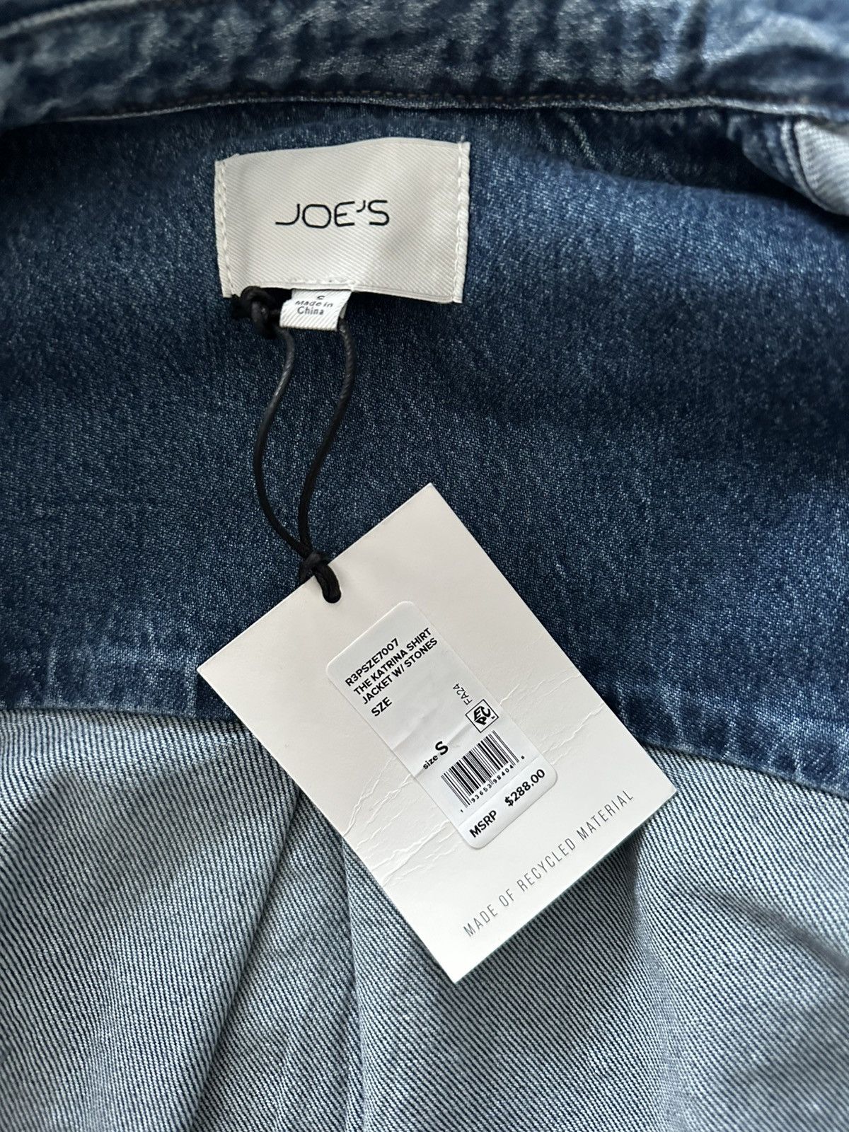 Joe's Joe's Jeans Katrina Crystal-Embellished Denim Shirt Jacket Size S / US 4 / IT 40 - 8 Thumbnail